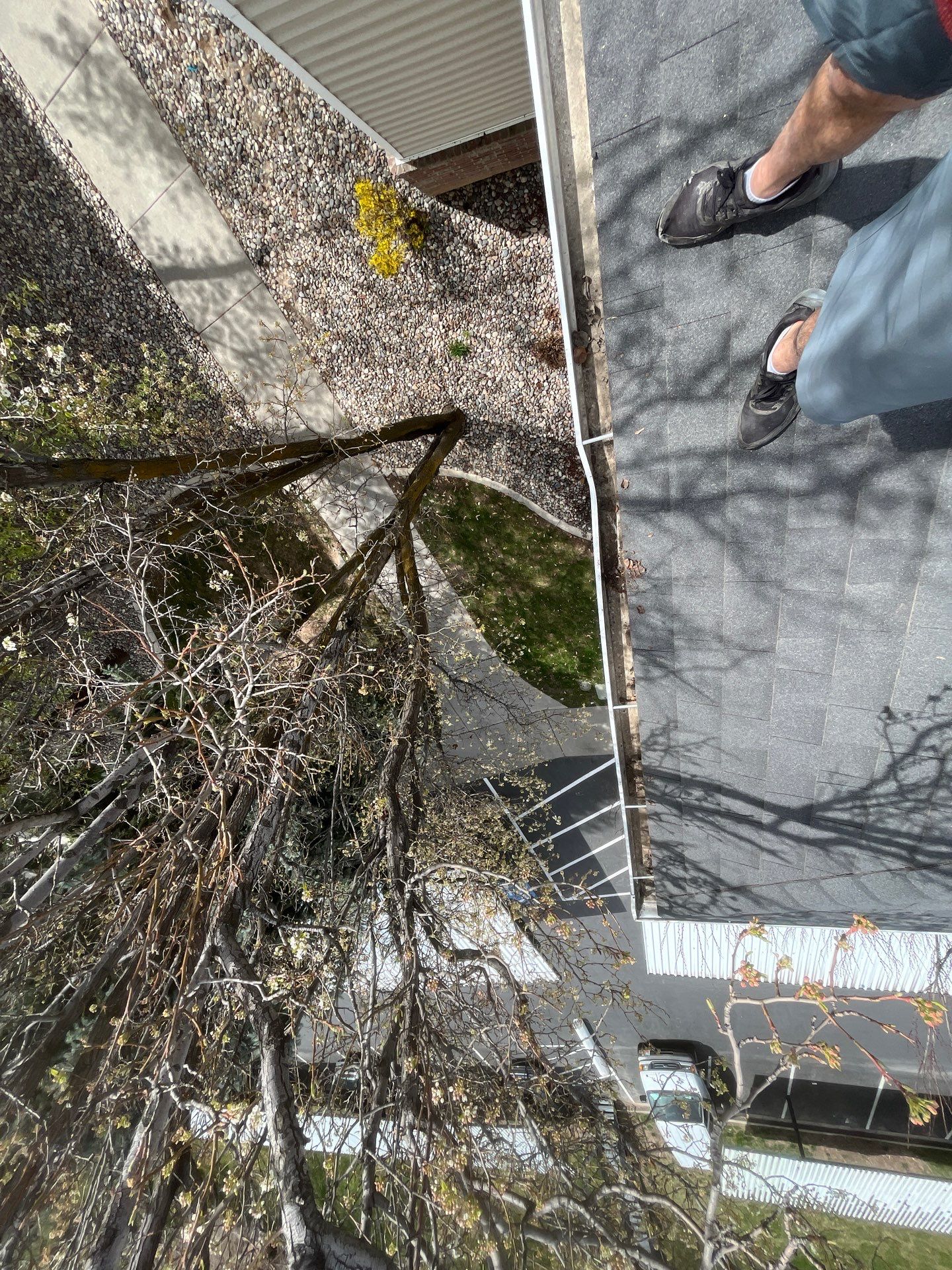HOA gutter cleaning in Logan, UT after photo showing full gutters.