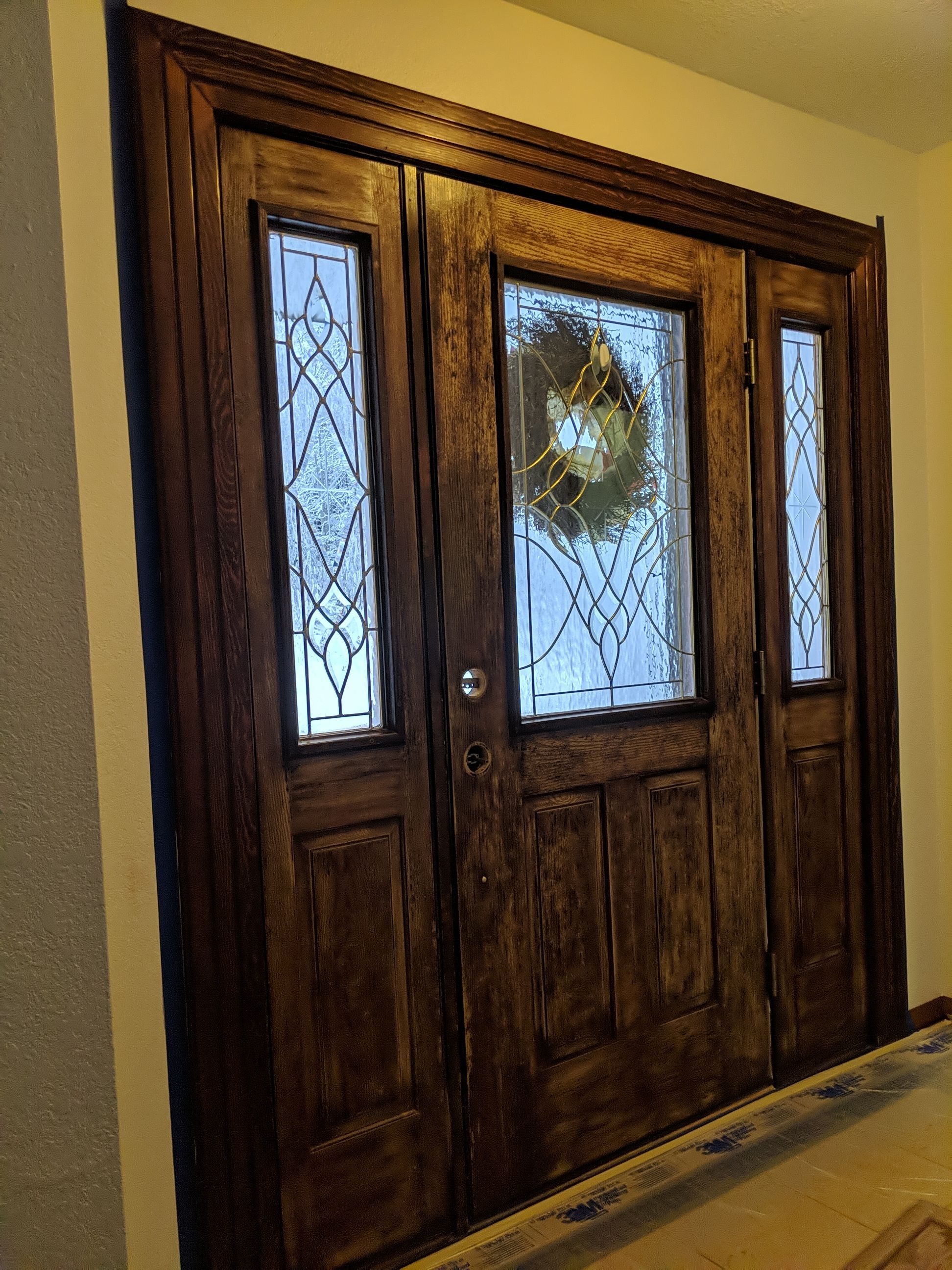 Front Door & Railing Wood Staining by Midnight Sun Painting