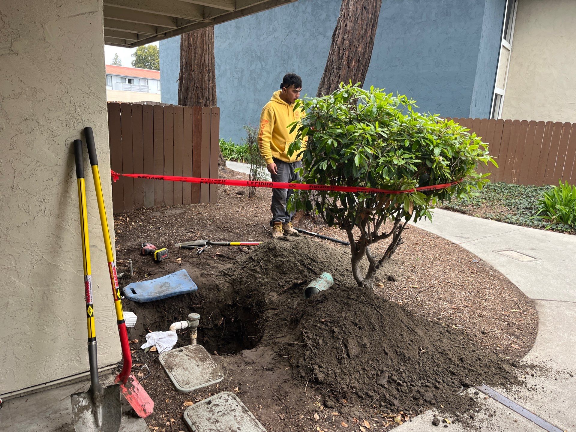 Installation of New Underground Piping by Us Plumbing 