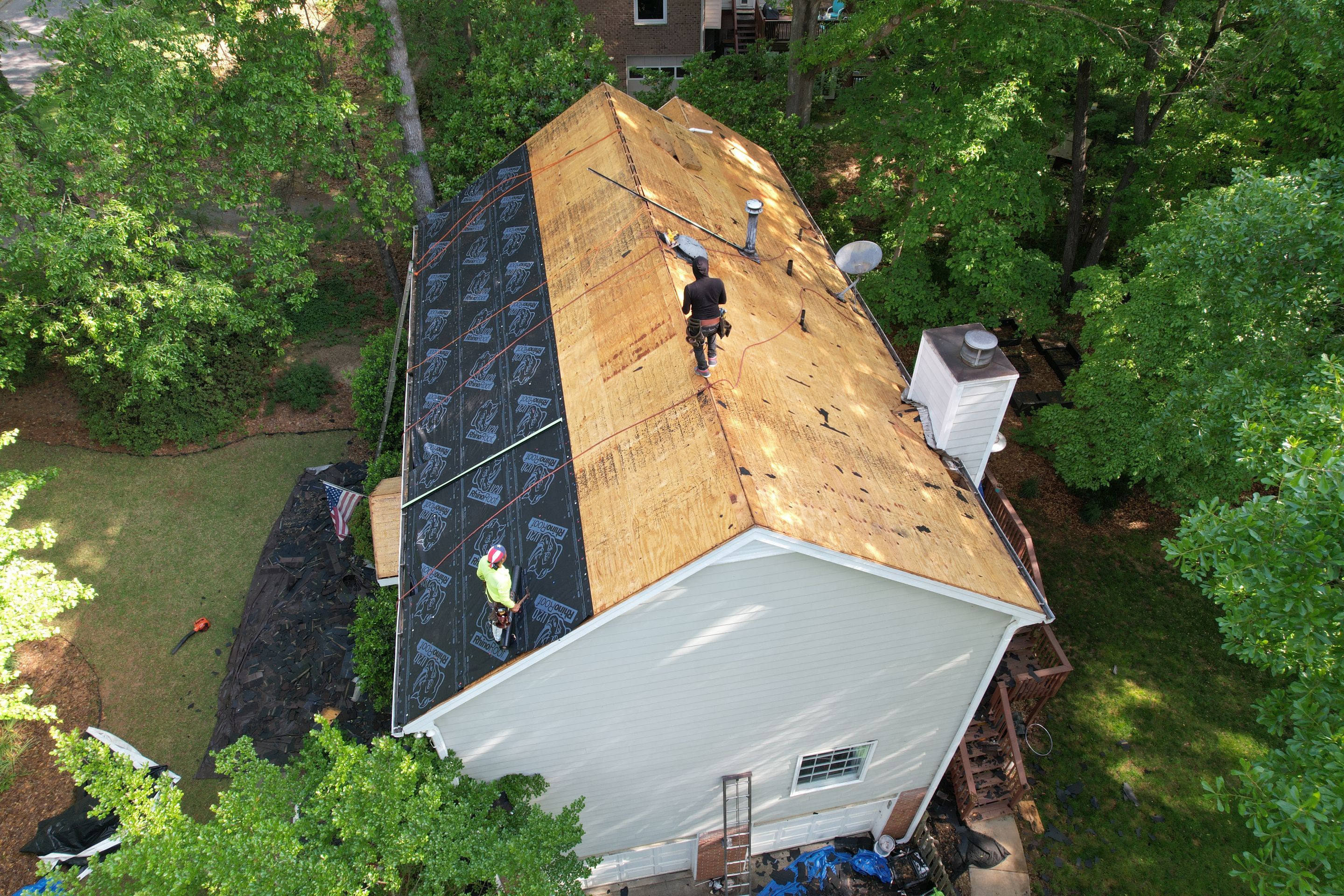 Residential Roof Replacement using Owens Corning Trudef Twilight Black by Inspector Roofing and Restoration