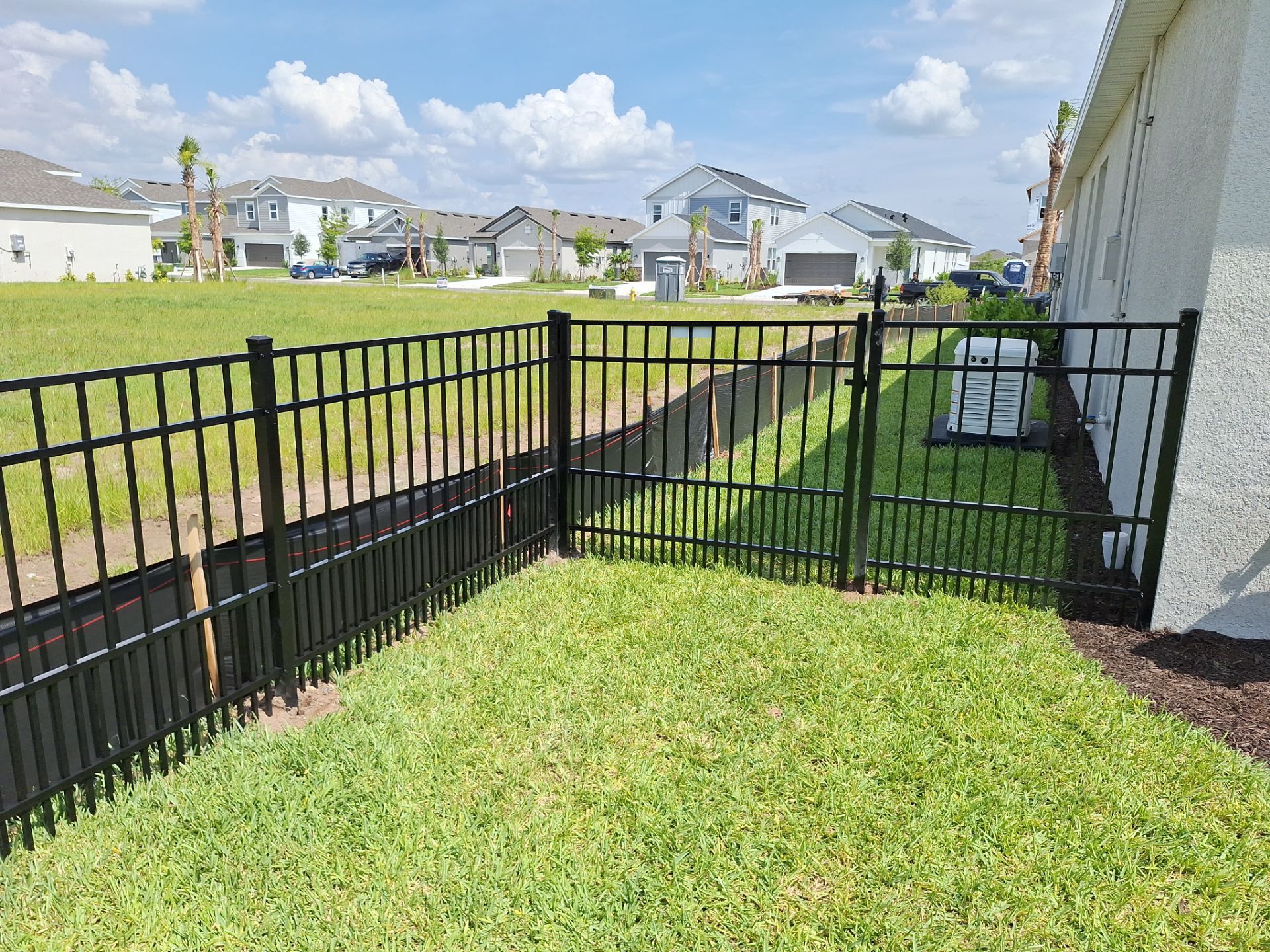Aluminum Fence Installation using Black 3 Rail Aluminum Fence by Asap fence and gates, LLC