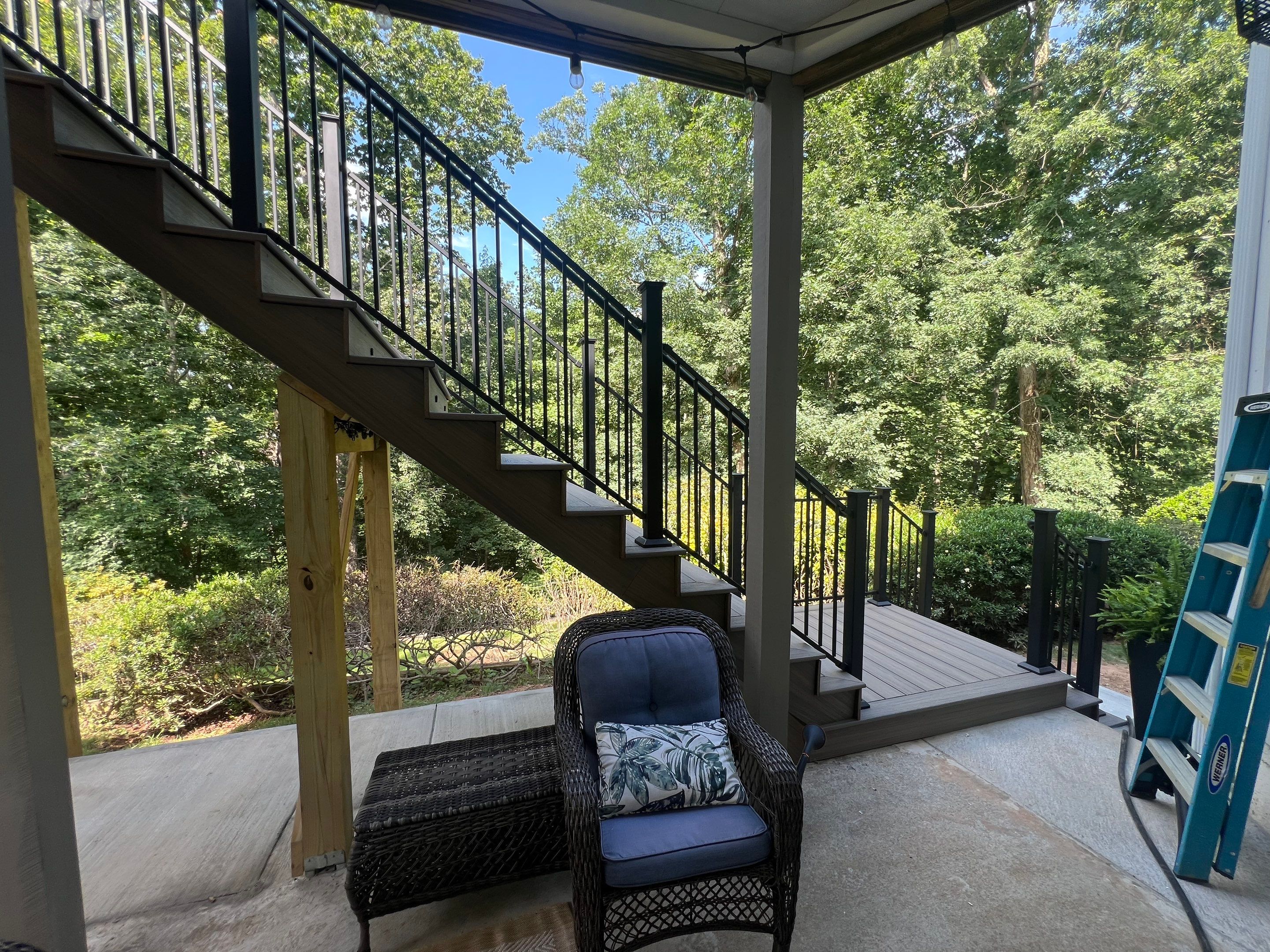 Elevated Composite Deck and Concrete Landing Installation in Kennesaw by Swift Home Renovations