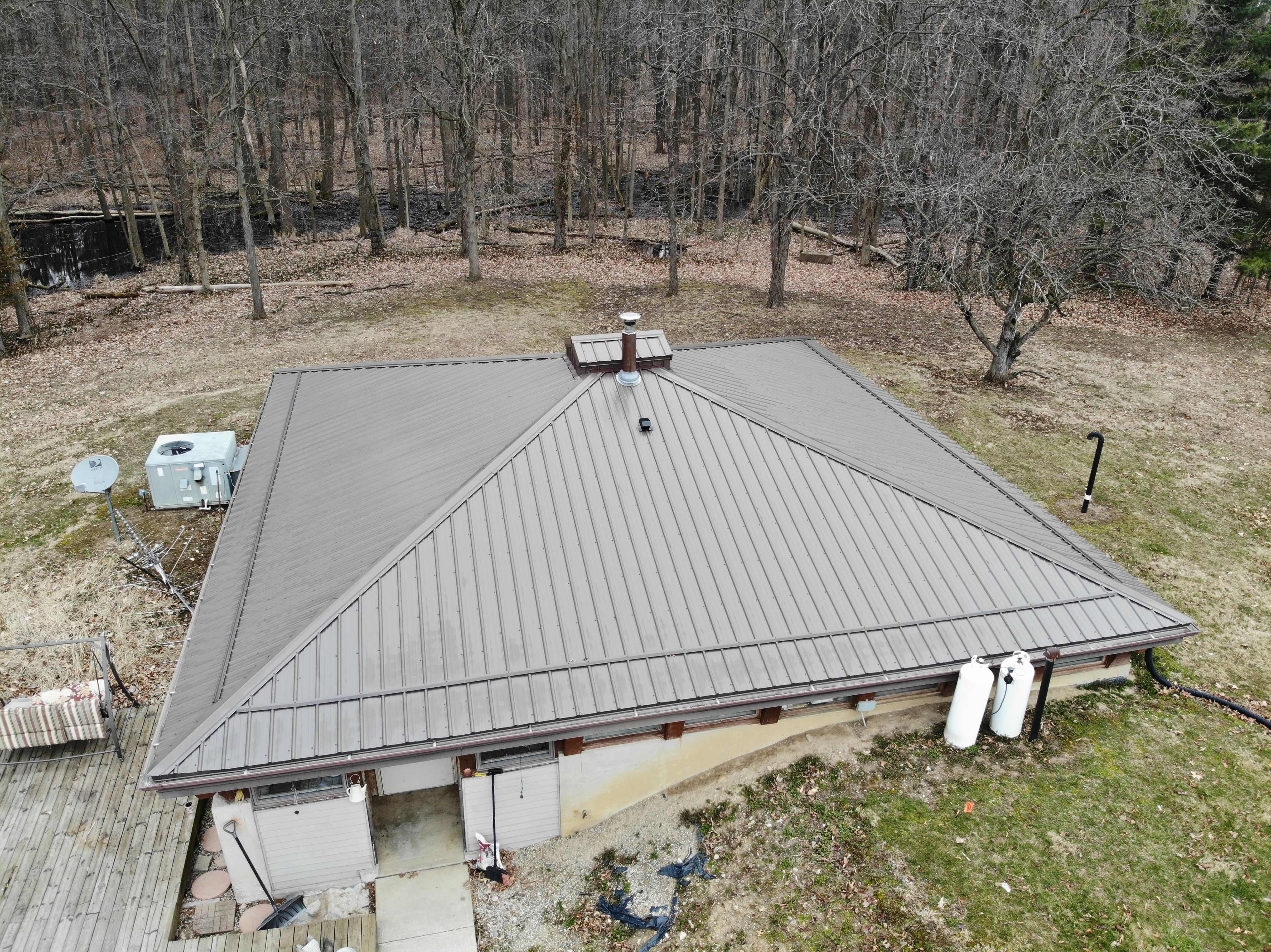 Exposed Fastener Metal Roof on Multi-Home Property in Columbia City, Indiana by 4Ever Metal Roofing
