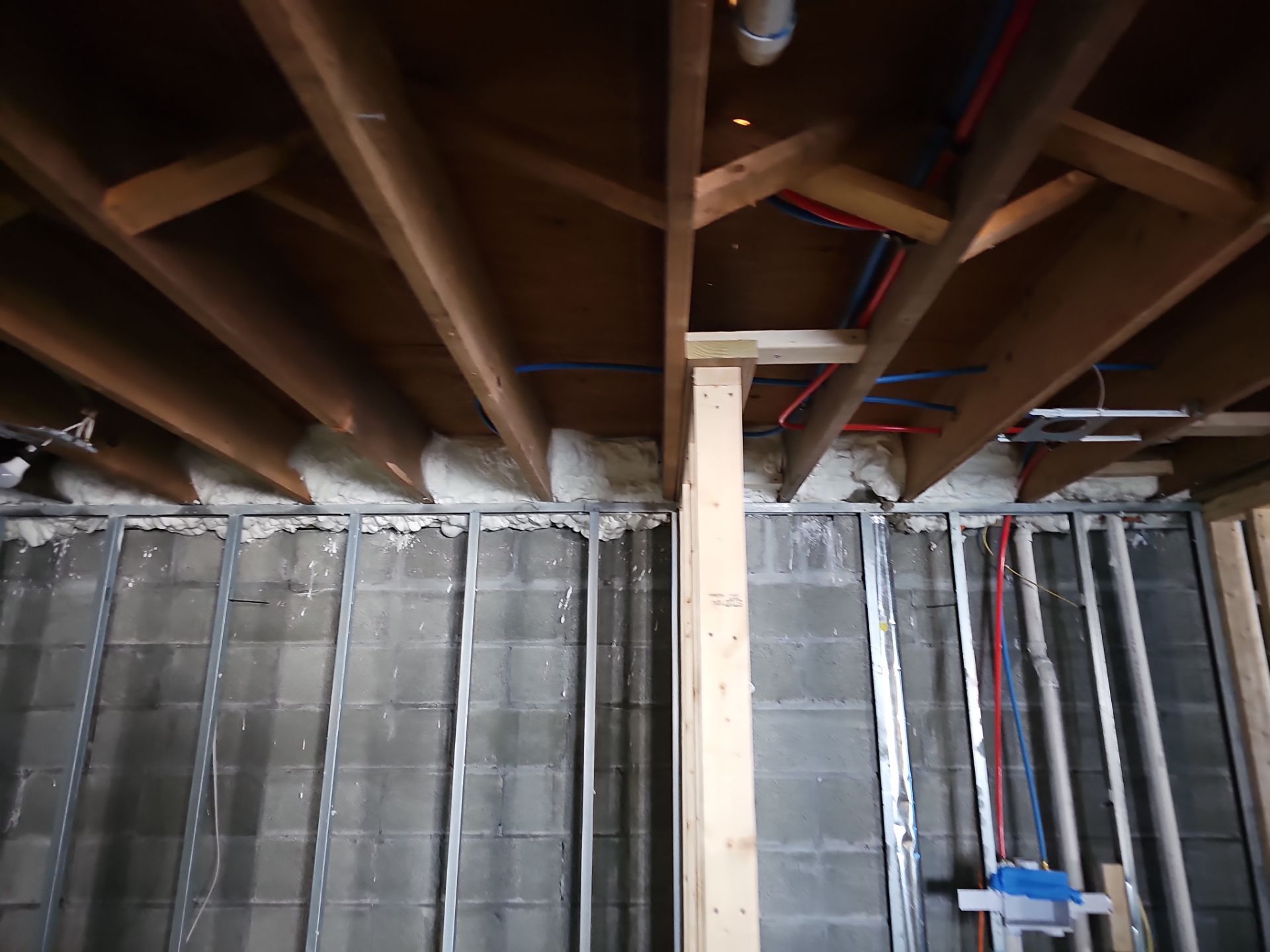 Basement Exterior Walls using Closed Cell Spray Foam by NYS Foam & Energy