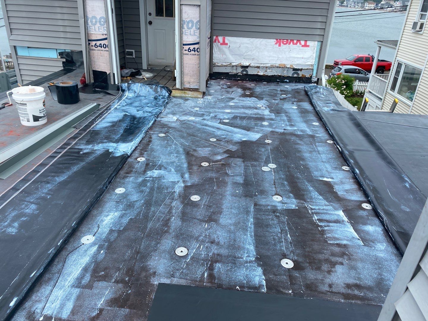 Deck Installation using trex over epdm roof by A Plus Exterior