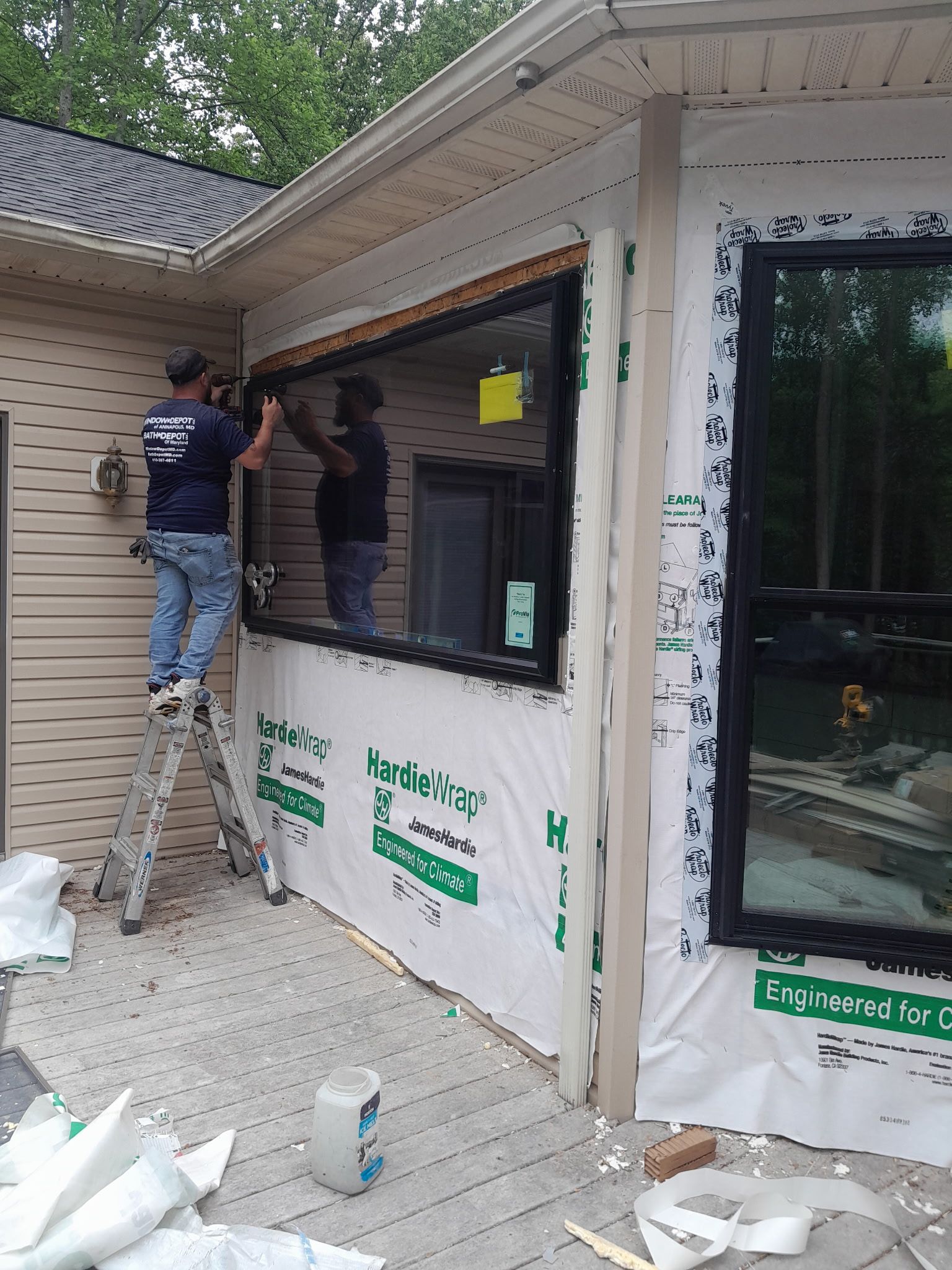 Window replacement with minor carpentry and siding/gutter replacement. by Window Depot of Annapolis