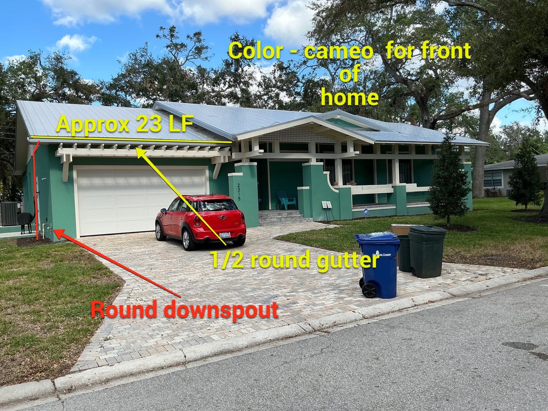 Modern Gutter Styles in Sarasota FL by Gutter Professors