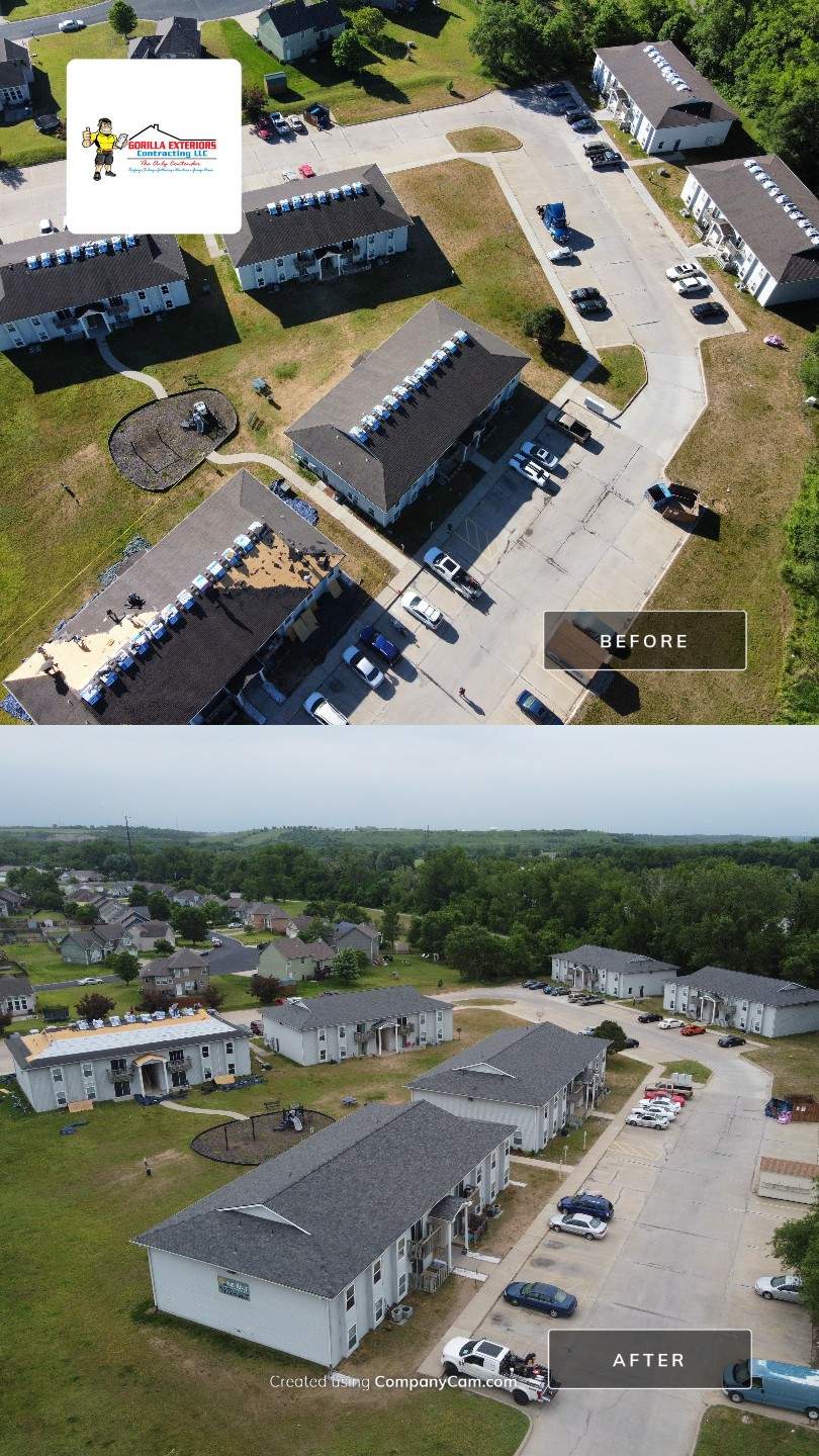 Multifamliy Complex ROOF REPLACEMNT with Ventilation Upgrades using Malarkey Vista Class III IR Shingles by Gorilla Exteriors Contracting, LLC