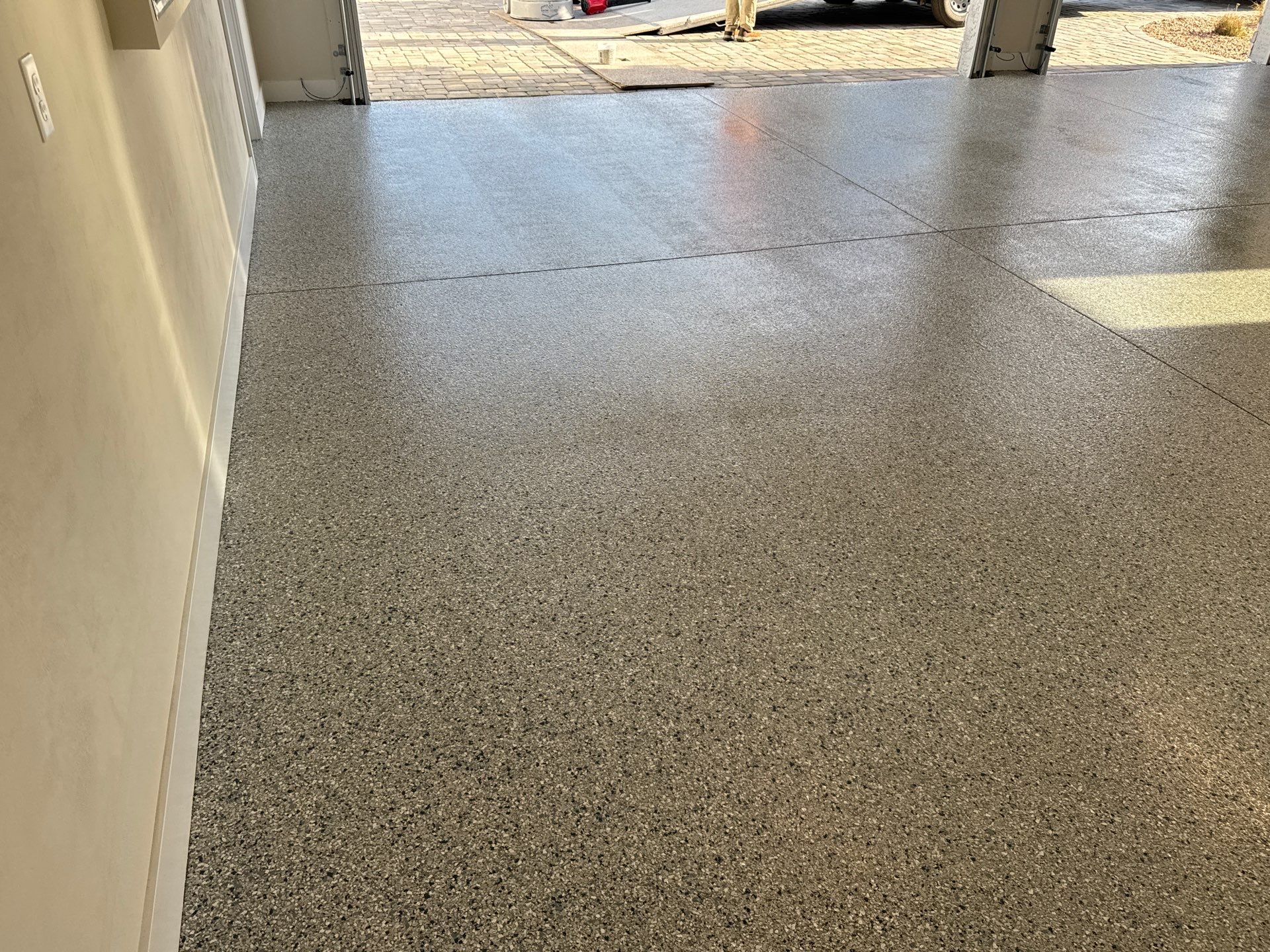 Garage in Tidal Wave by Cross Creek Concrete Coatings