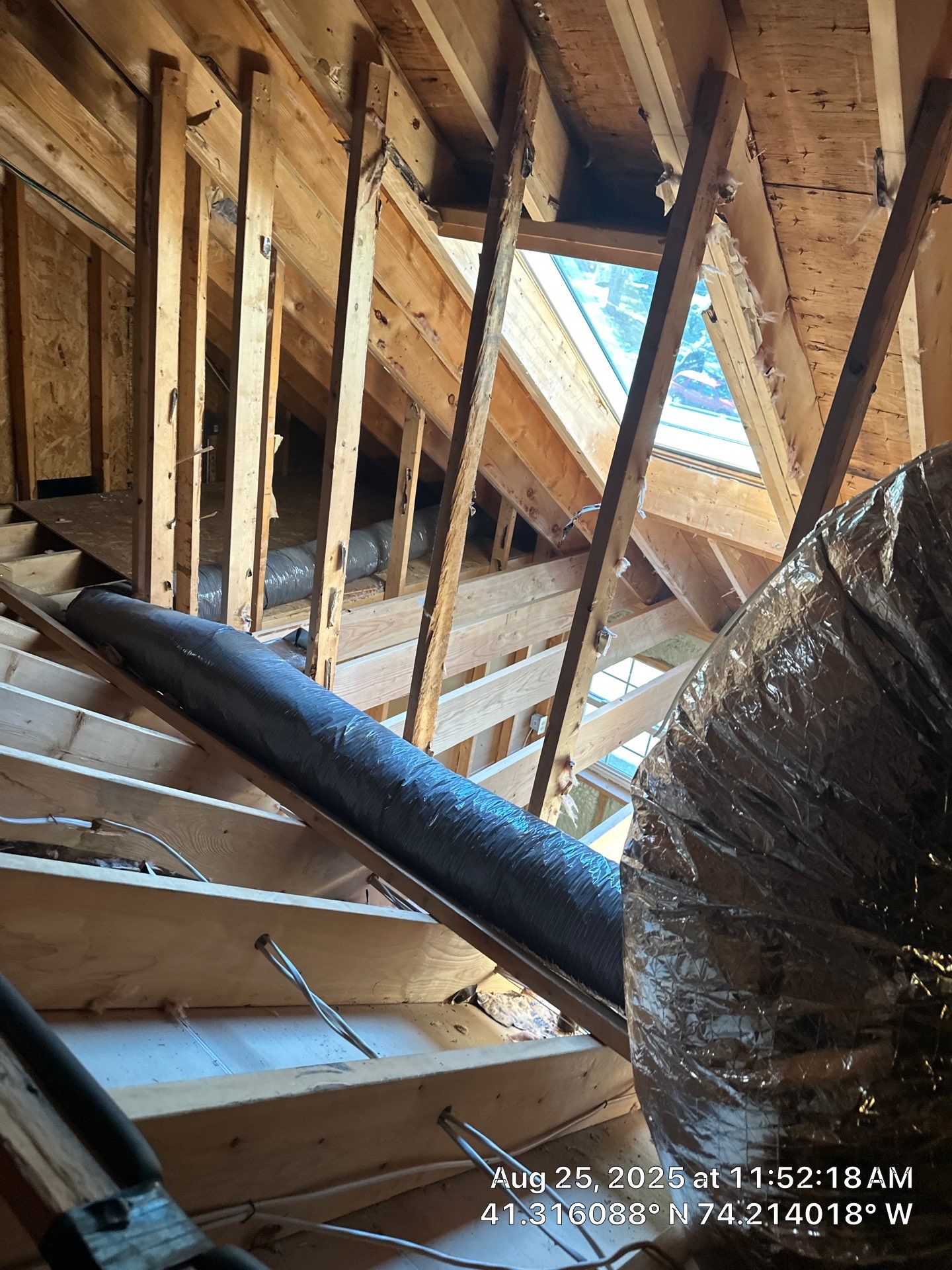 Attic Insulation using open cell spray foam by NYS Foam & Energy