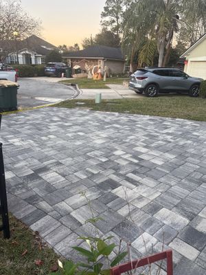 Paver Driveway using Concrete Sealant and PolySand