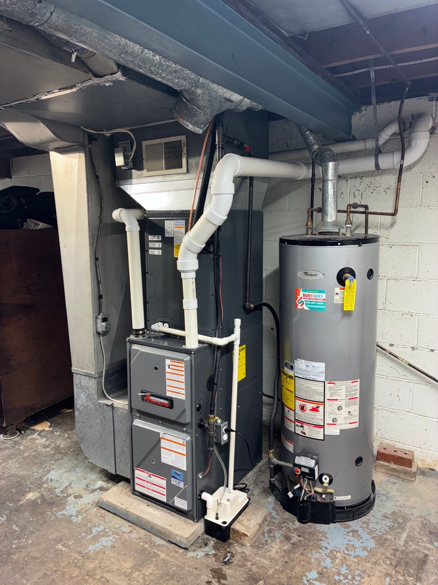 Replacing old AC and Furnace with new quality Hvac System by Sureway Comfort John Wilcox Plumbing Heating Cooling