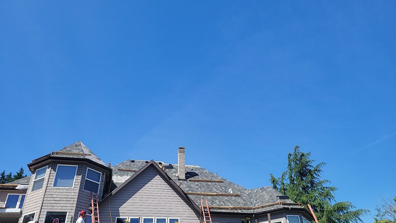 Residential Roofing Installation using Malarkey Windsor 50 Year Shingle (Color: Storm Grey) by Orezona Building & Roofing Company, Inc.