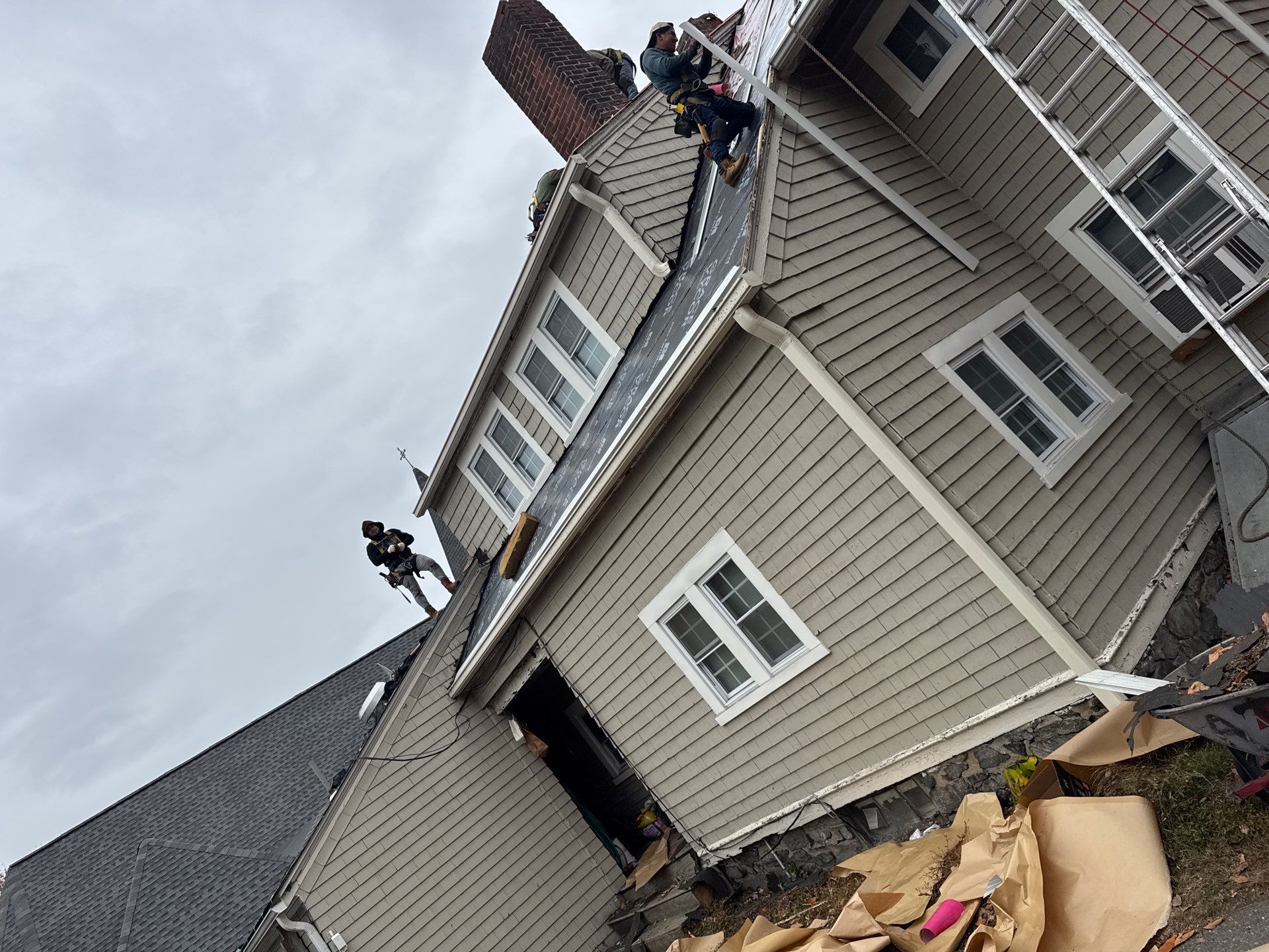 Ayer Church Complete Roof with Code-Compliant Overlay & Dual Chimney Restoration by Mighty Dog Roofing of Greater Middlesex County