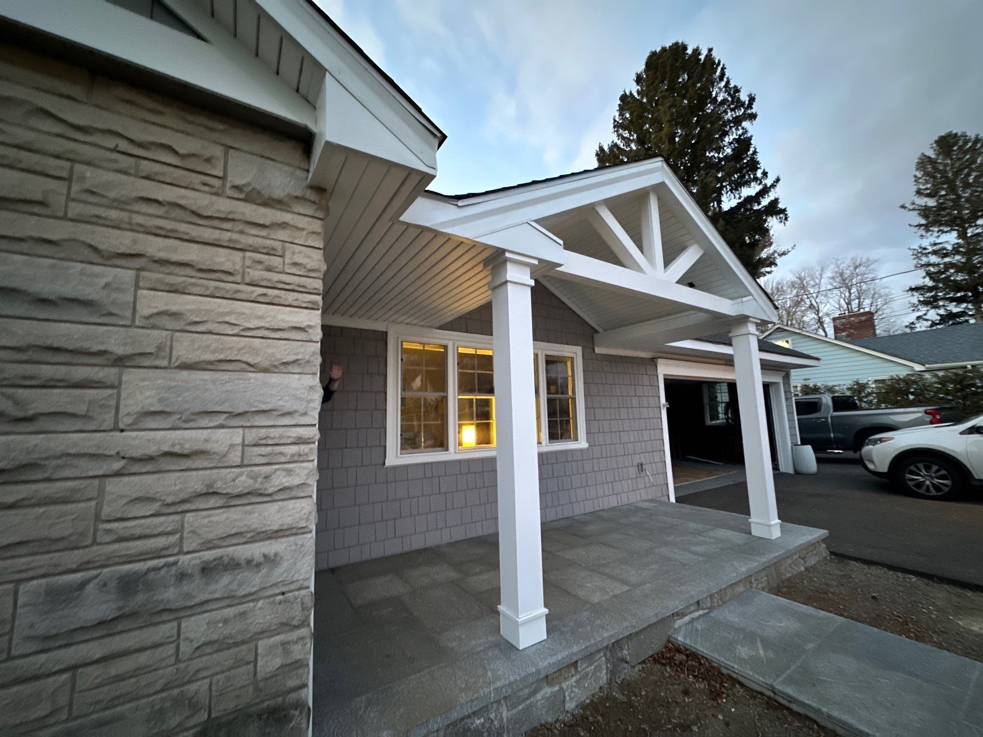 Siding Installation and Azek portico by A Plus Exterior