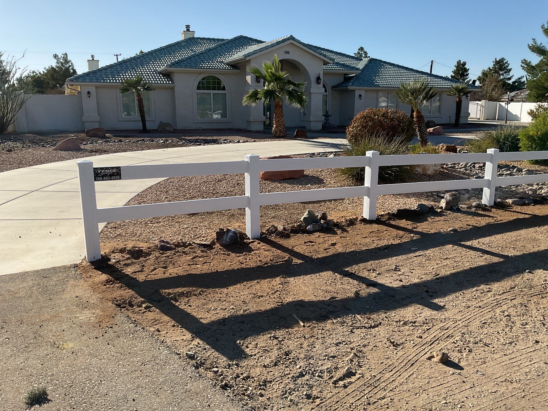 Fence Installation using Ranch Style Vinyl by Fence Guys Inc.