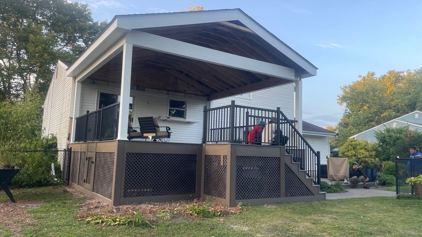 Deck Resurface with A-Frame Roof by deck guardian