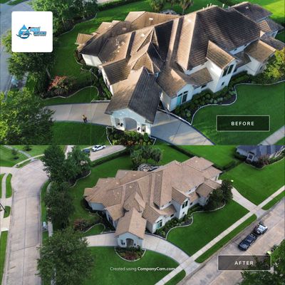 Full Exterior Cleaning and Roof Restoration for Missouri City Estate