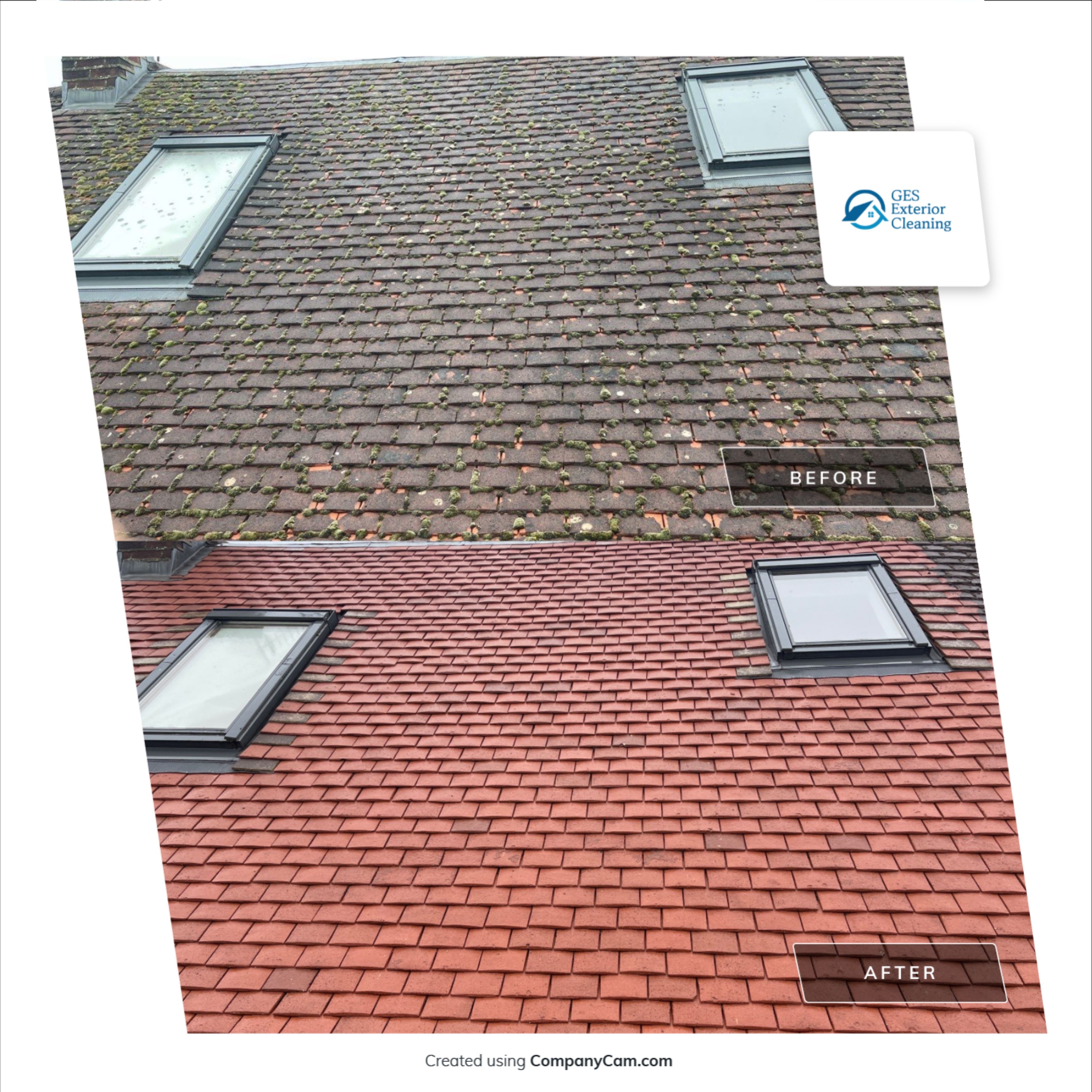 Roof Clean and Biocide Treatment using Honda 15lpm Low Pressure Washing Machine by Ges Exterior Cleaning ltd