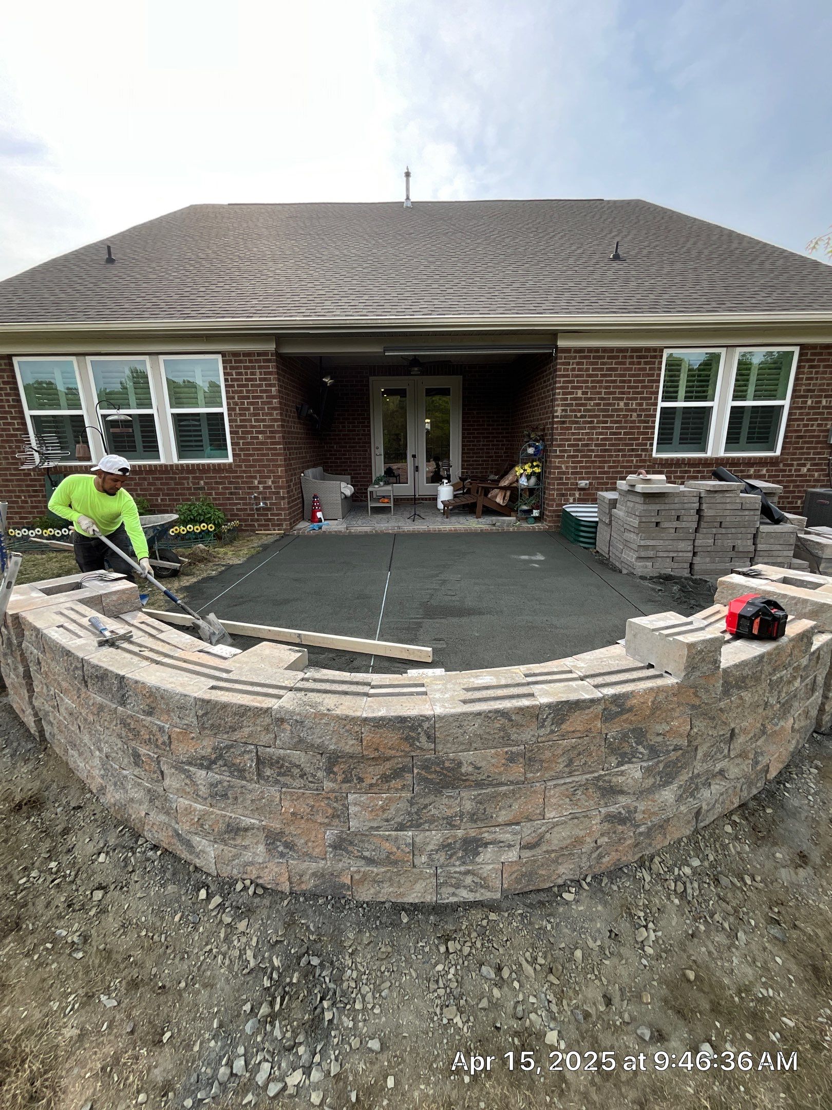 Patio Installation using Stone Pavers by Carolina-Metro Landscape, Inc