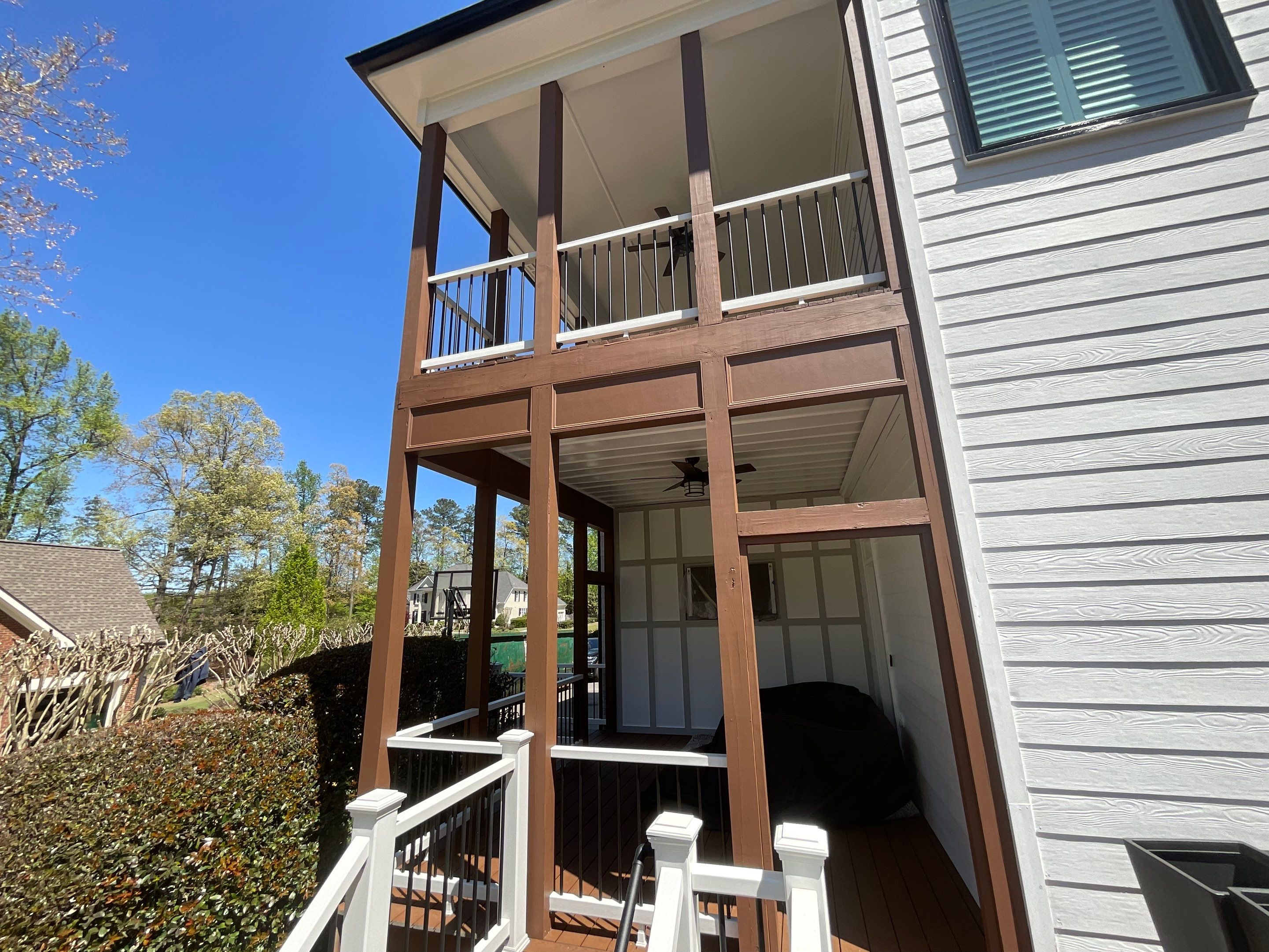 Two-Level Custom Screened Porch and Composite Deck in Alpharetta by Swift Home Renovations
