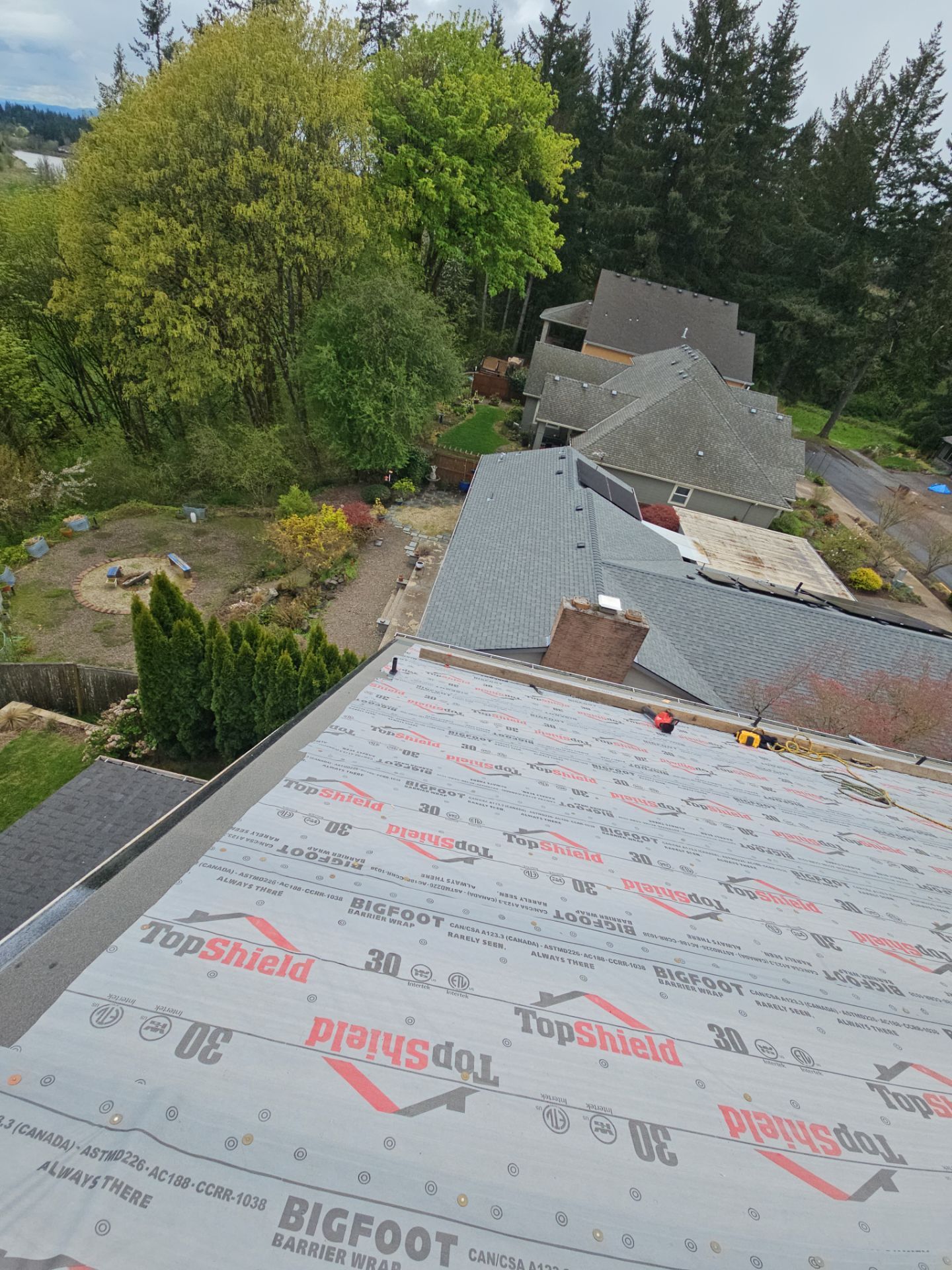 Residential Roofing Installation using Malarkey Vista AR Shingles (Color: Storm Grey) by Orezona Building & Roofing Company, Inc.