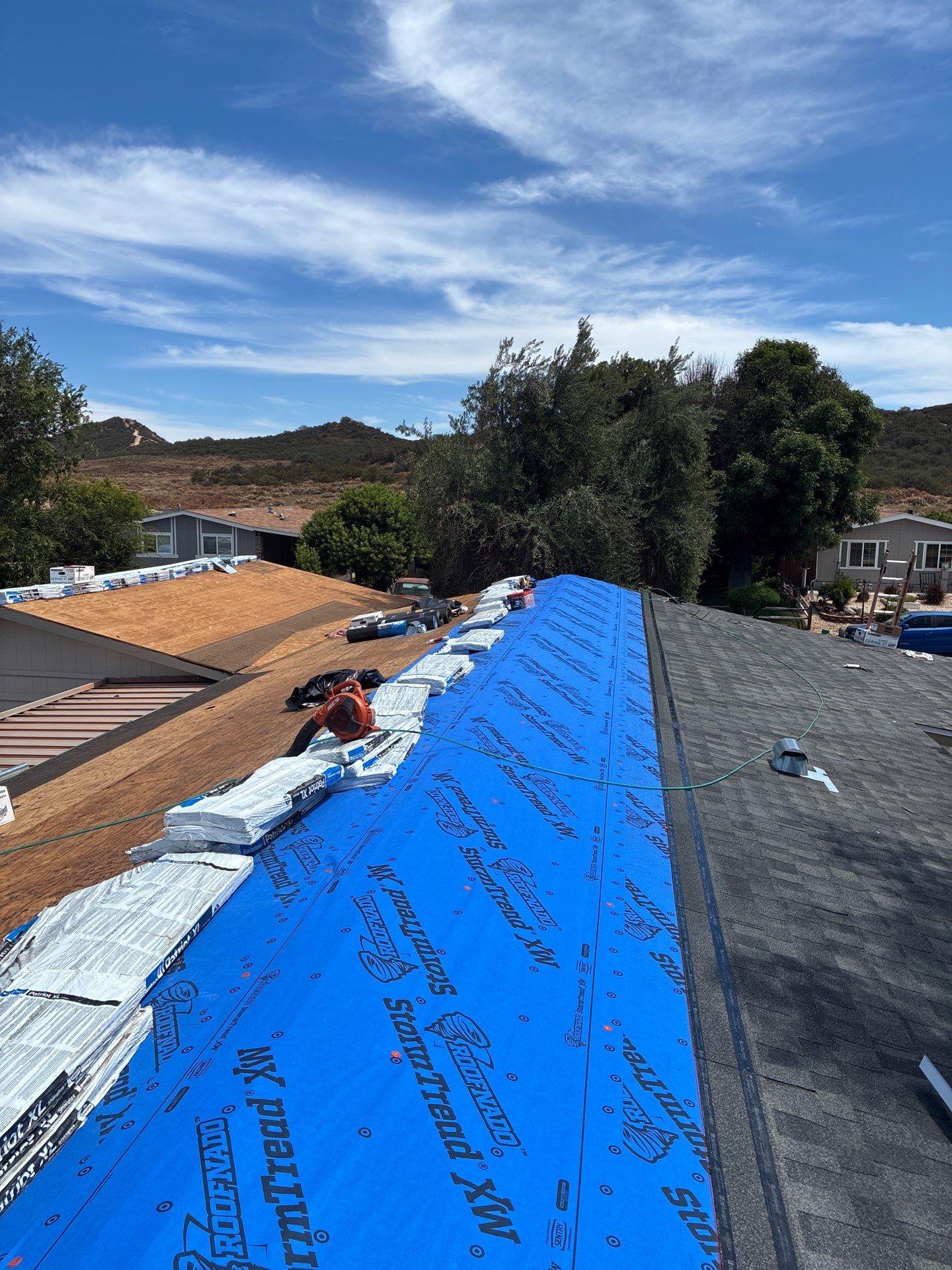 Residential Roof Replacement and Structural Decking Repairs in Wildomar by Reliable Roofing San Diego Inc.