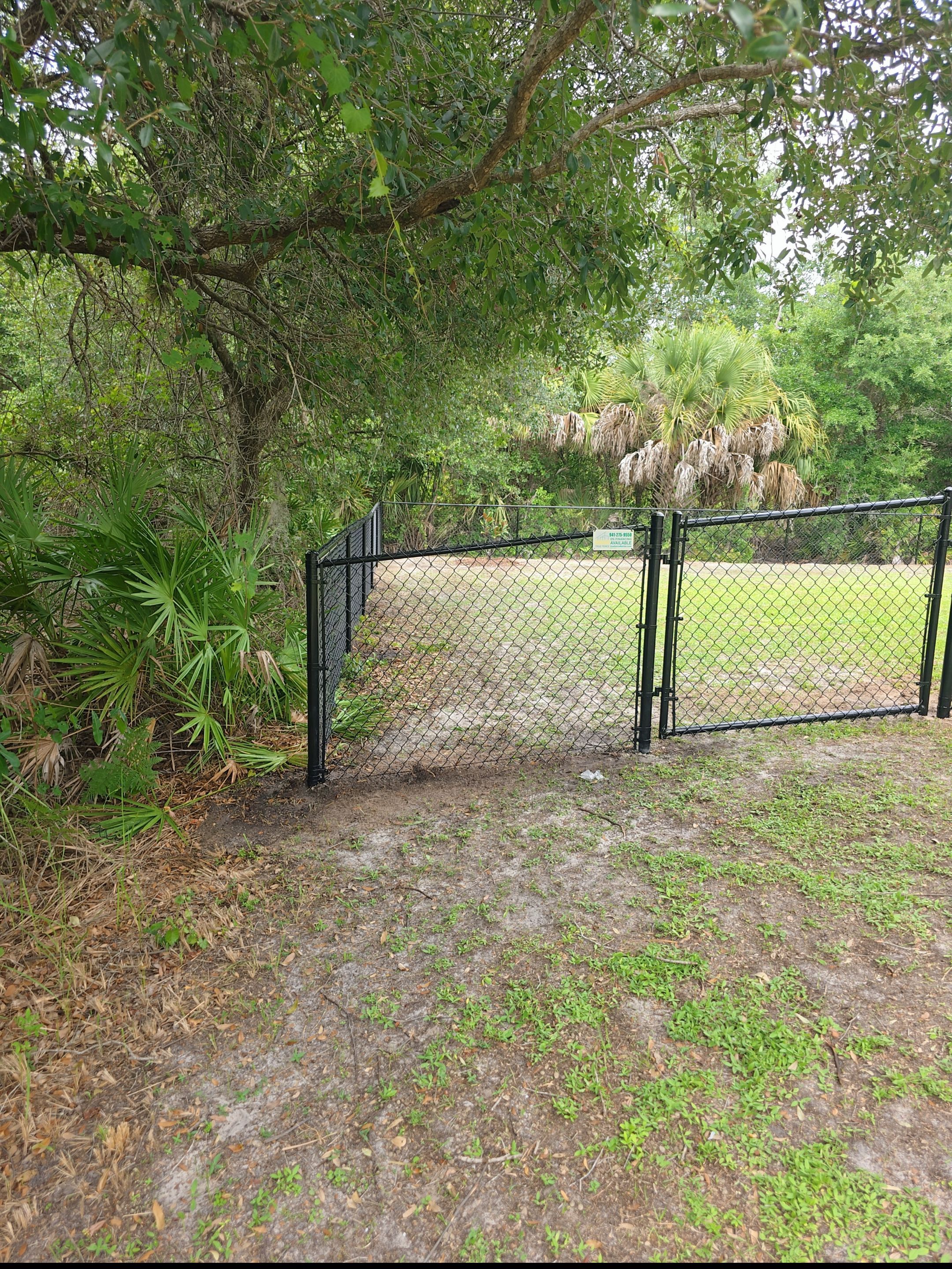 Residential Black Chain-Link Fence Installation in North Port by True Fence LLC