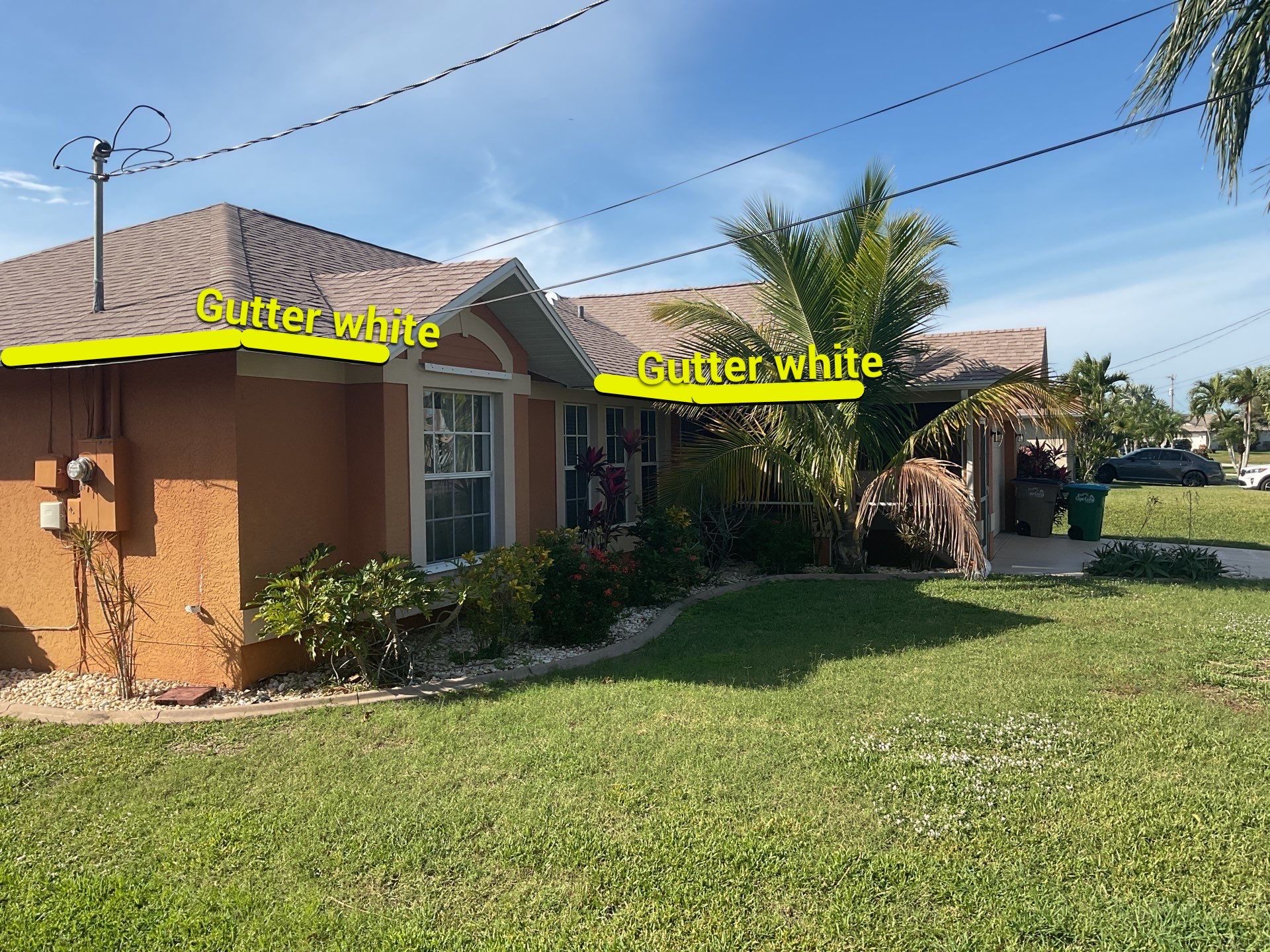 White 6-Inch Seamless Gutters in Cape Coral FL by Gutter Professors
