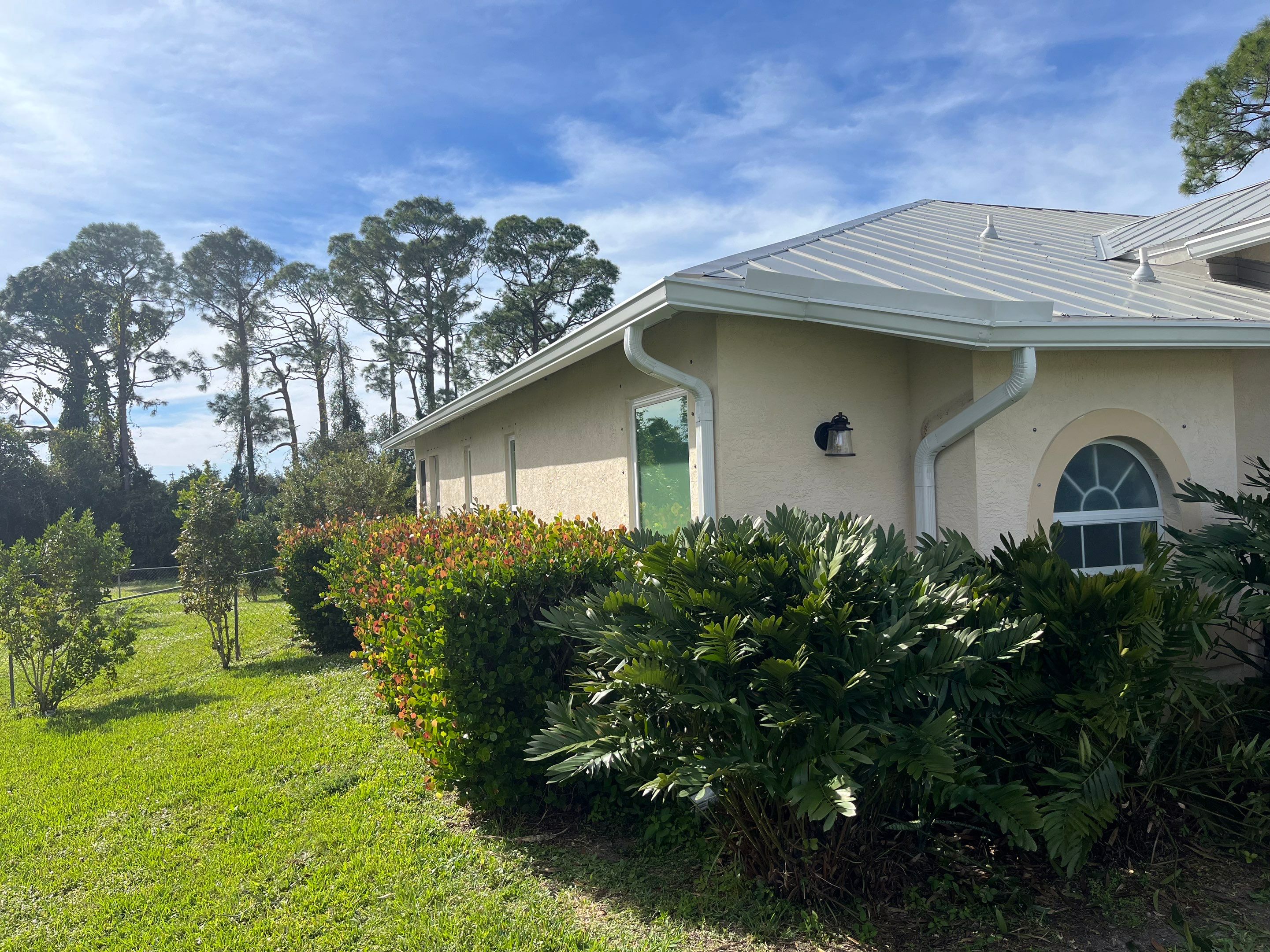 White K-Style Gutters for Modern Homes in North Fort Myers FL by Gutter Professors
