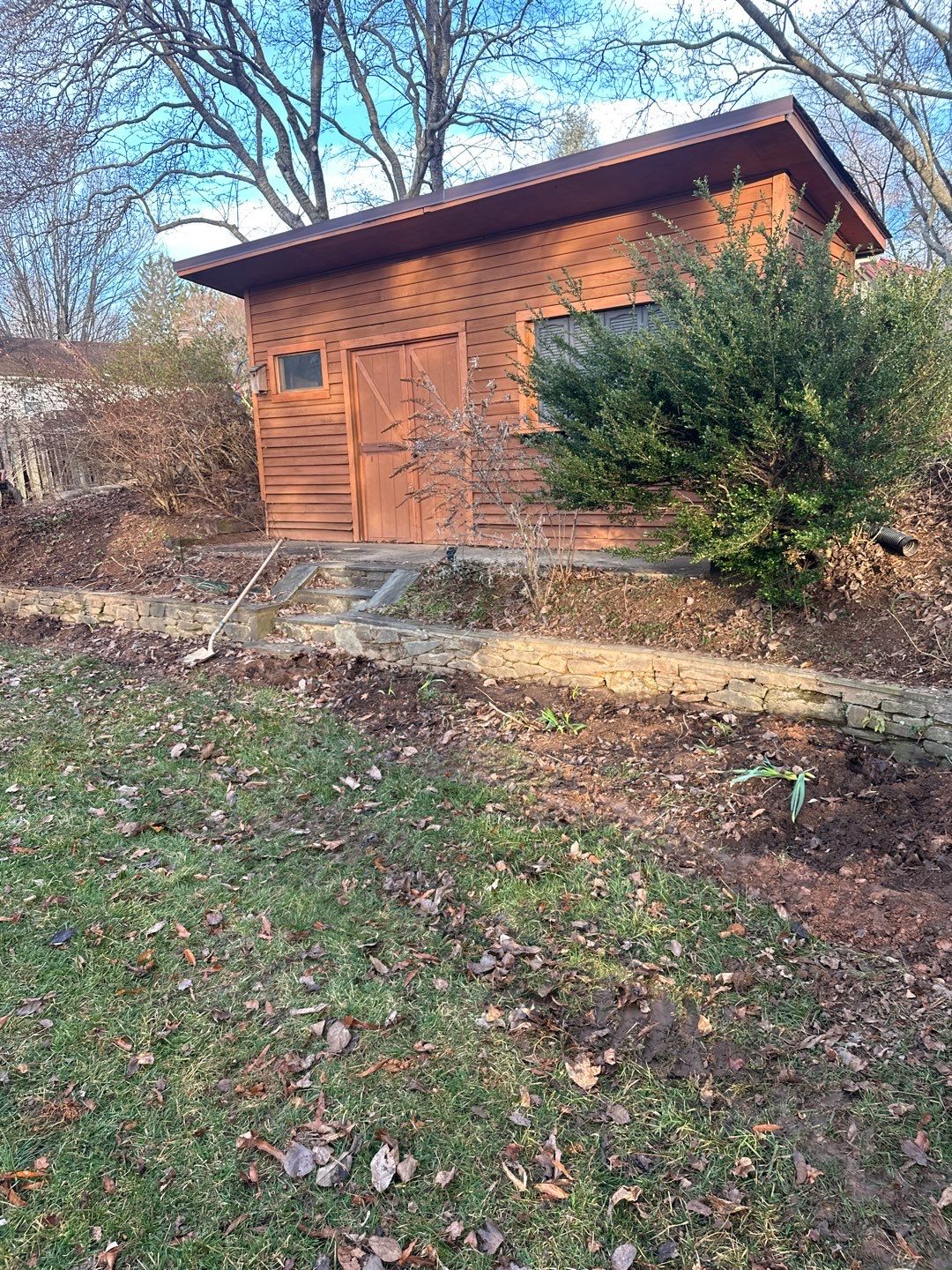 Natural Stone Retaining Wall and Steps in Olney, MD by The Smet Companies, LLC