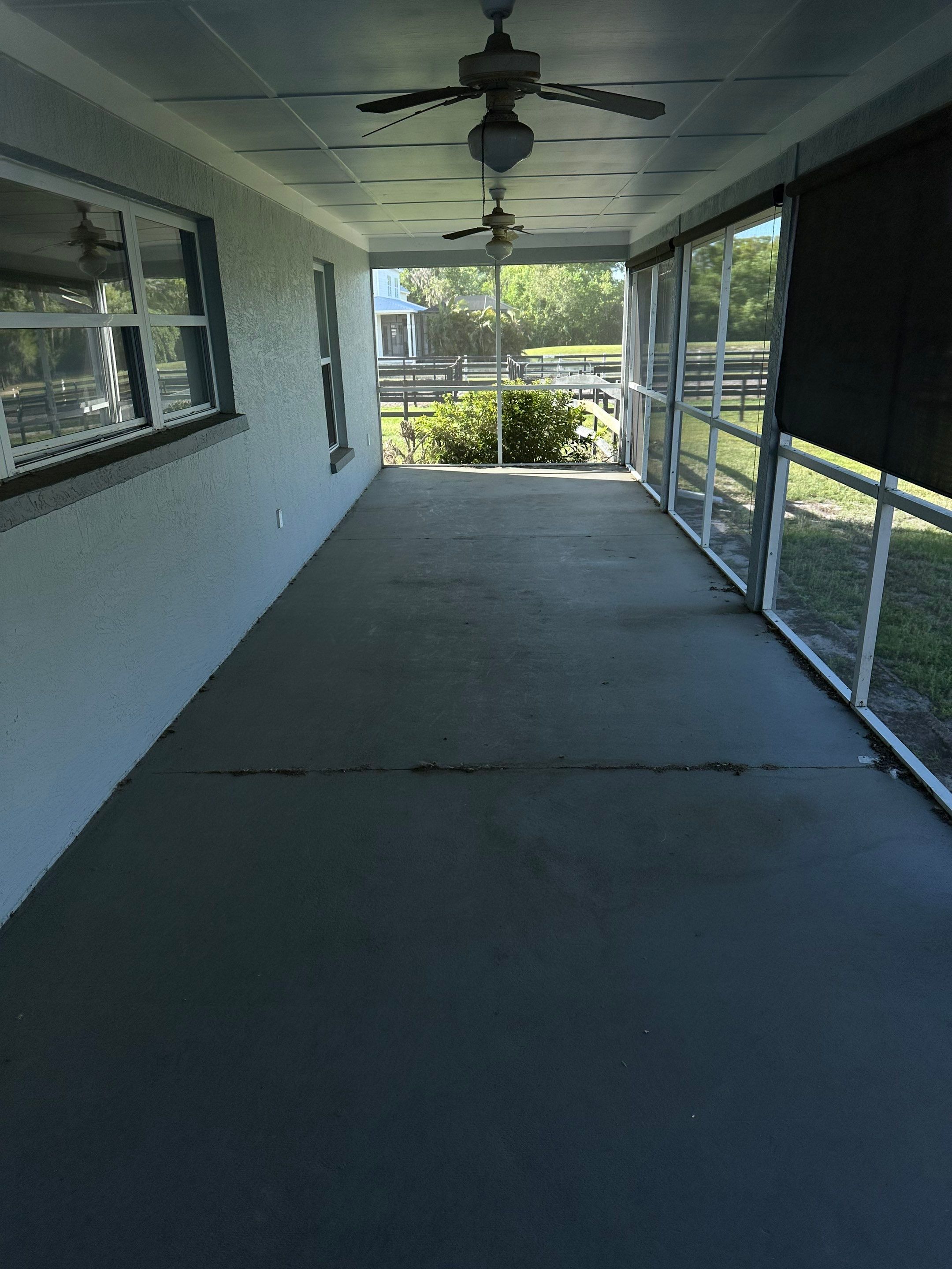 Vinyl Horse Fence & Concrete Pier Cleaning at Lesley Cox Equestrian, Parrish, FL | Sunshine AquaWash by Sunshine AquaWash