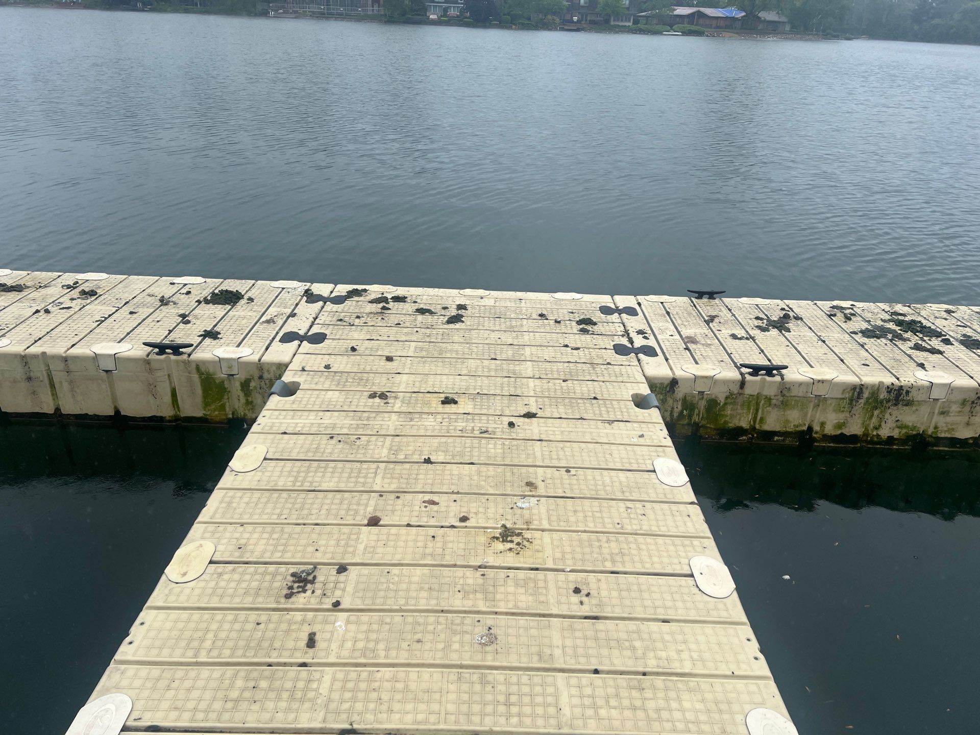 Power washing of floating dock by Northern Power Washing LLC.