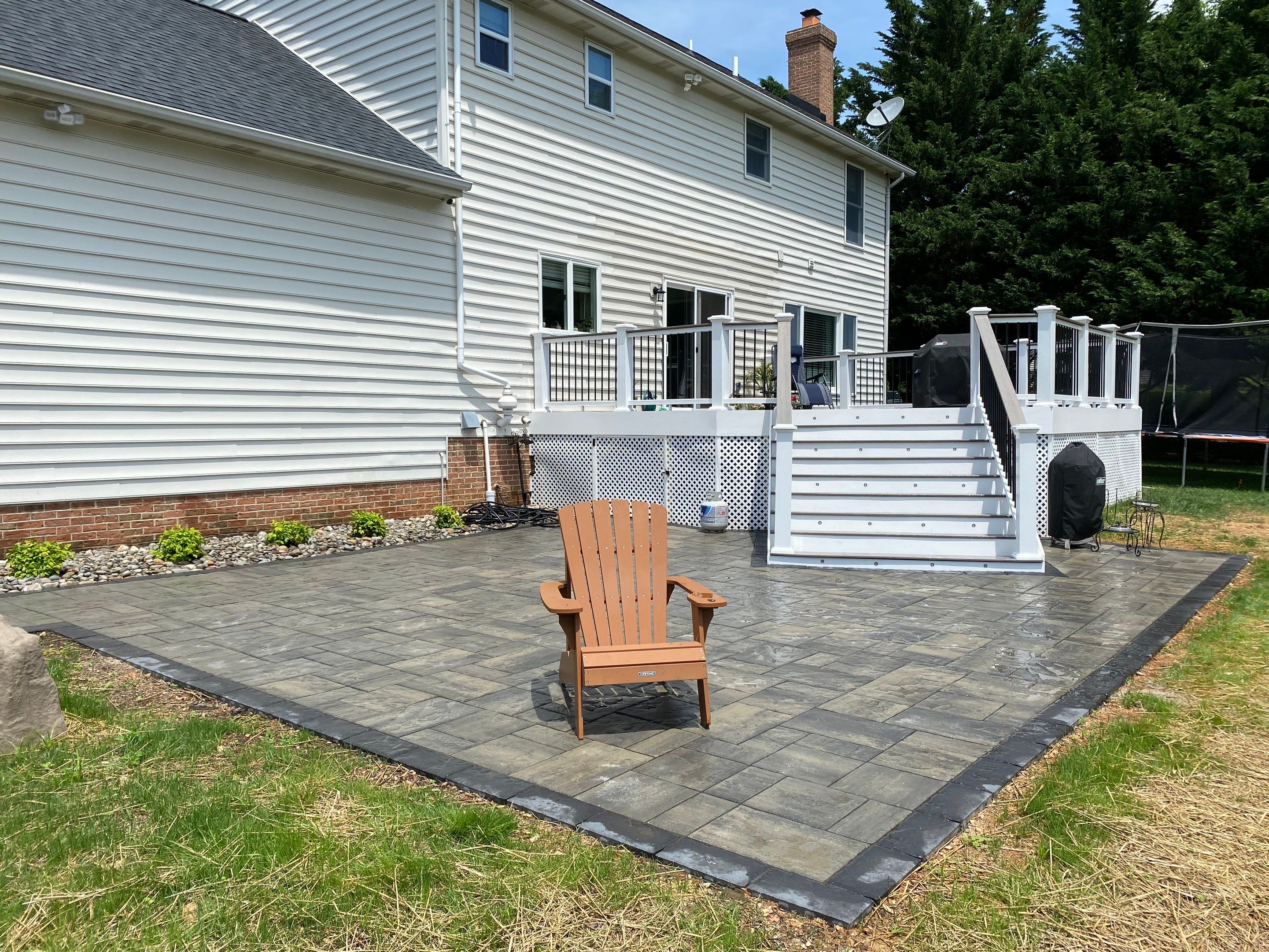 Backyard Transformation using Techo-Bloc Pavers by The Smet Companies, LLC