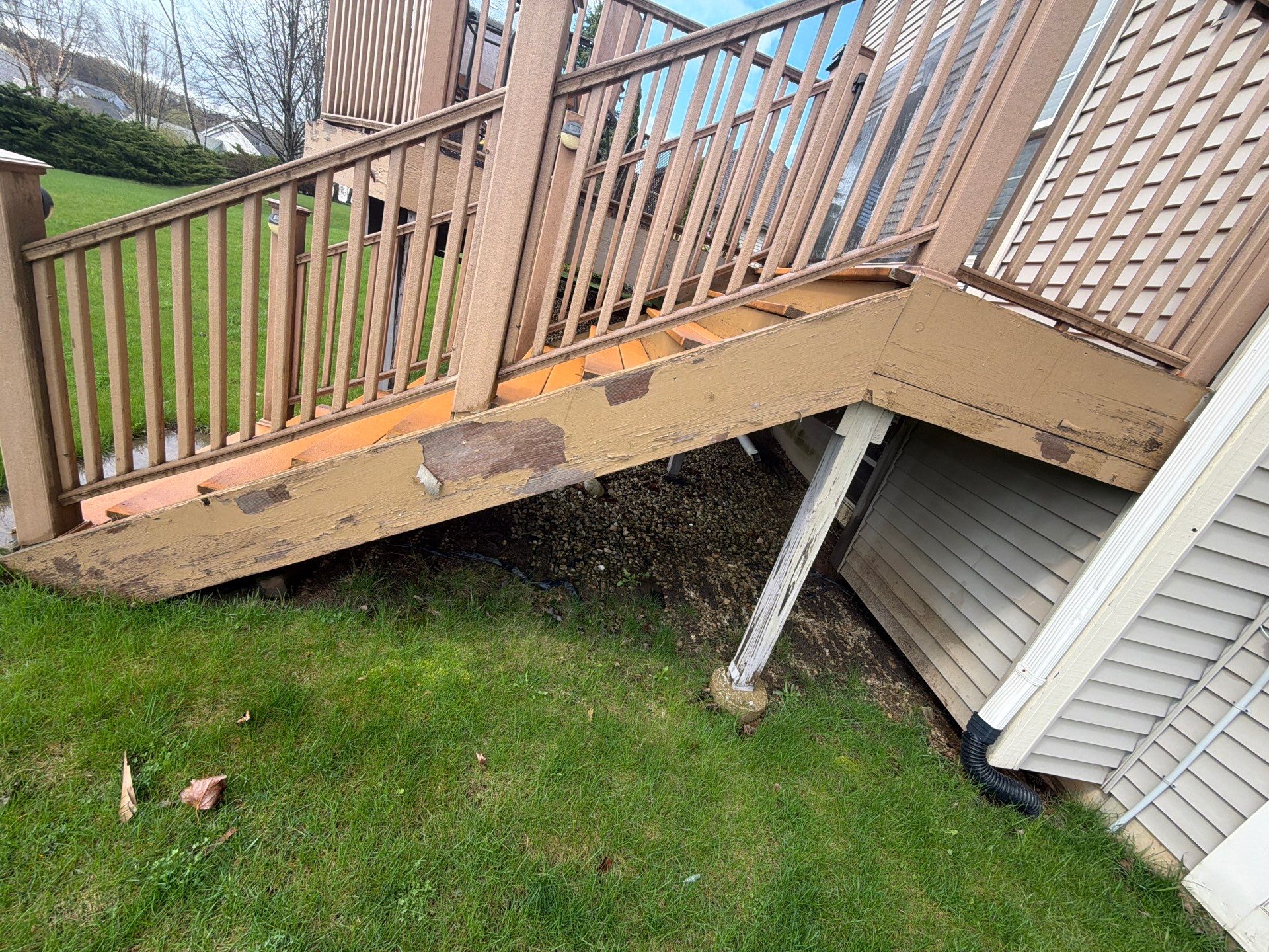 Elevated Wood Deck Refinishing and Railing Restoration in Waukesha by OCS Contracting Services