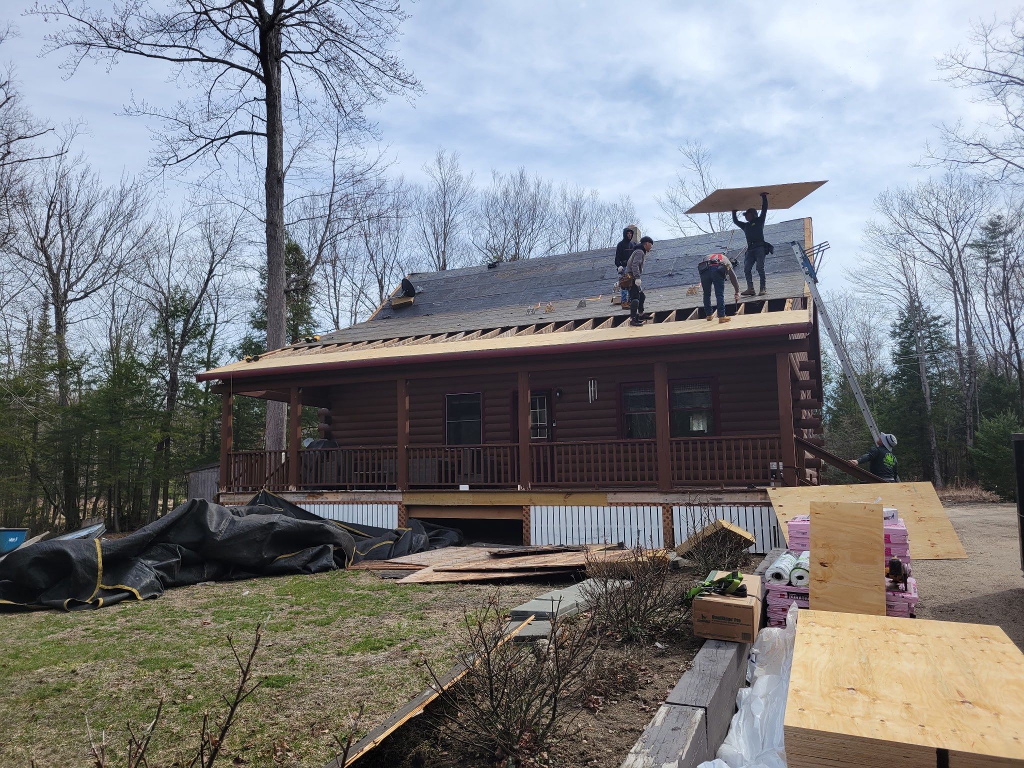 🏔️ Log Cabin Roof Replacement – Tuftonboro, NH by Tall pine roofing