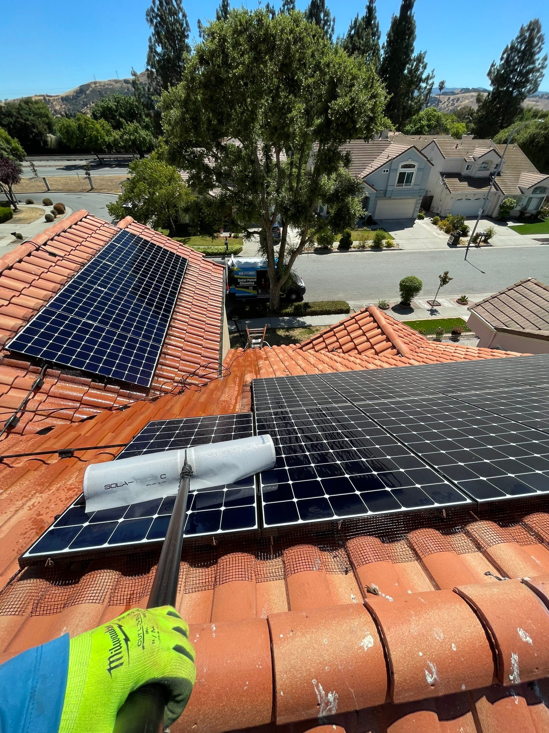Solar Panel Bird Proofing using Critter Guard Mesh by All One Solar Shine