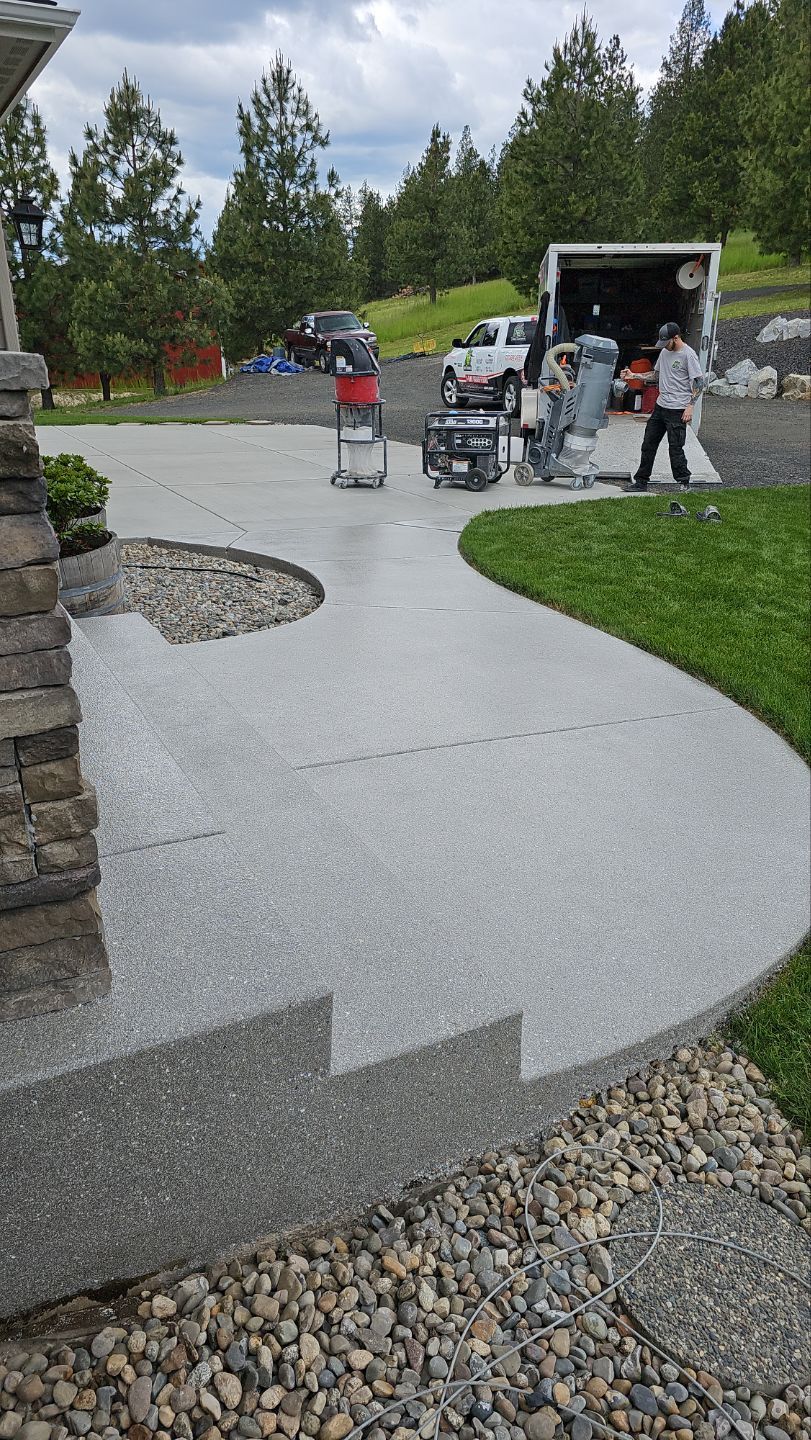 Entryway Transformation using Travertine by Croc Coatings, LLC