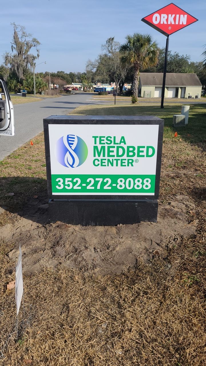 Monument Sign for Tesla Medbed Center by SignCrafters