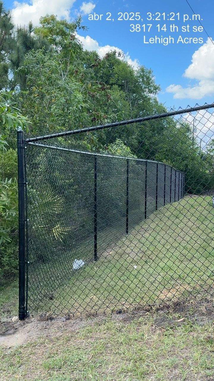 Black Chain Link Fence Installation for Lehigh Acres Property Perimeter by True Fence LLC