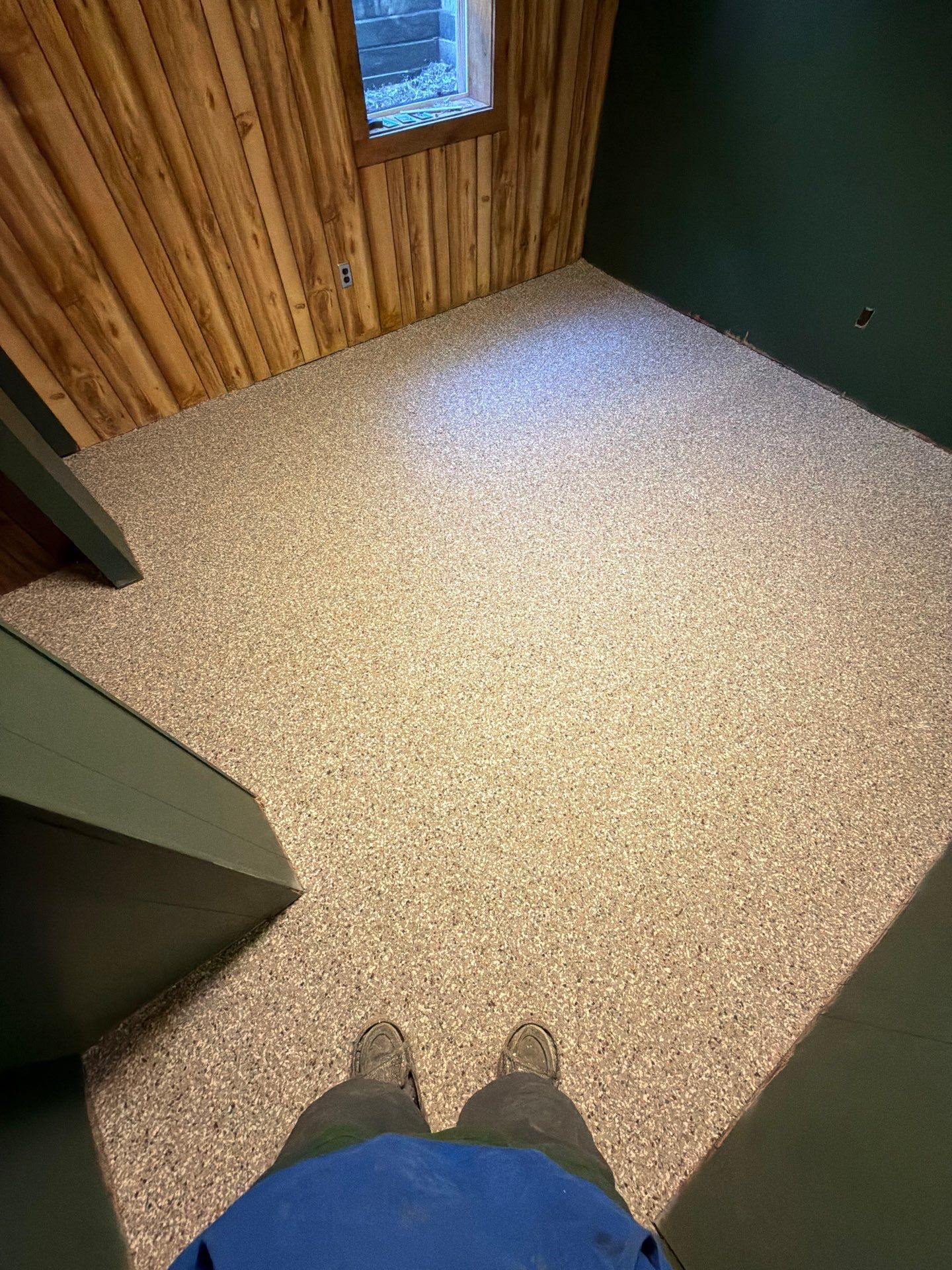 Custom Epoxy Flake Floor Installation for Spring Lake Residence by Gordon Painting