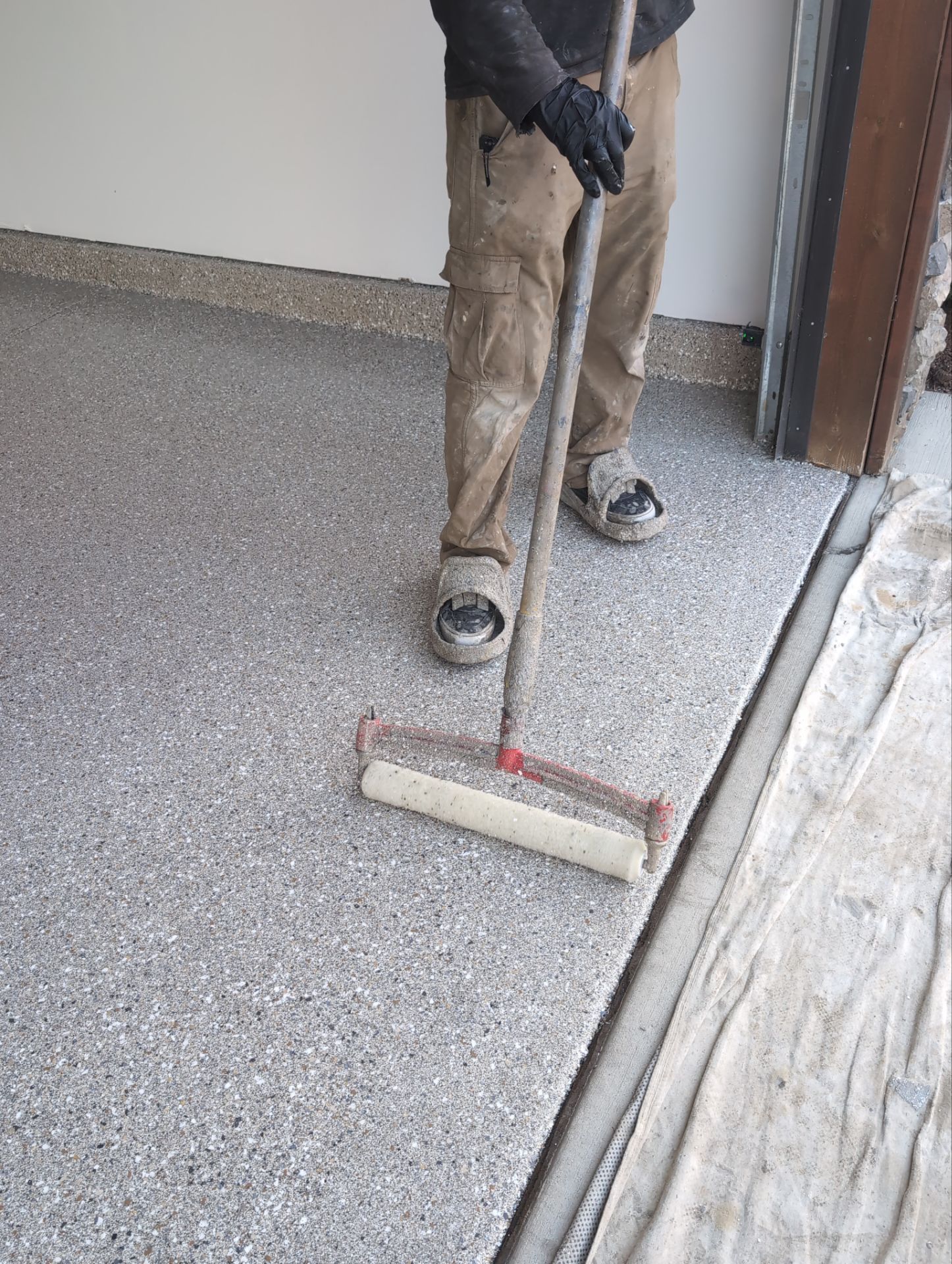 Polyaspartic Garage Floor Coating with Vinyl Flakes in Hayden by Croc Coatings, LLC