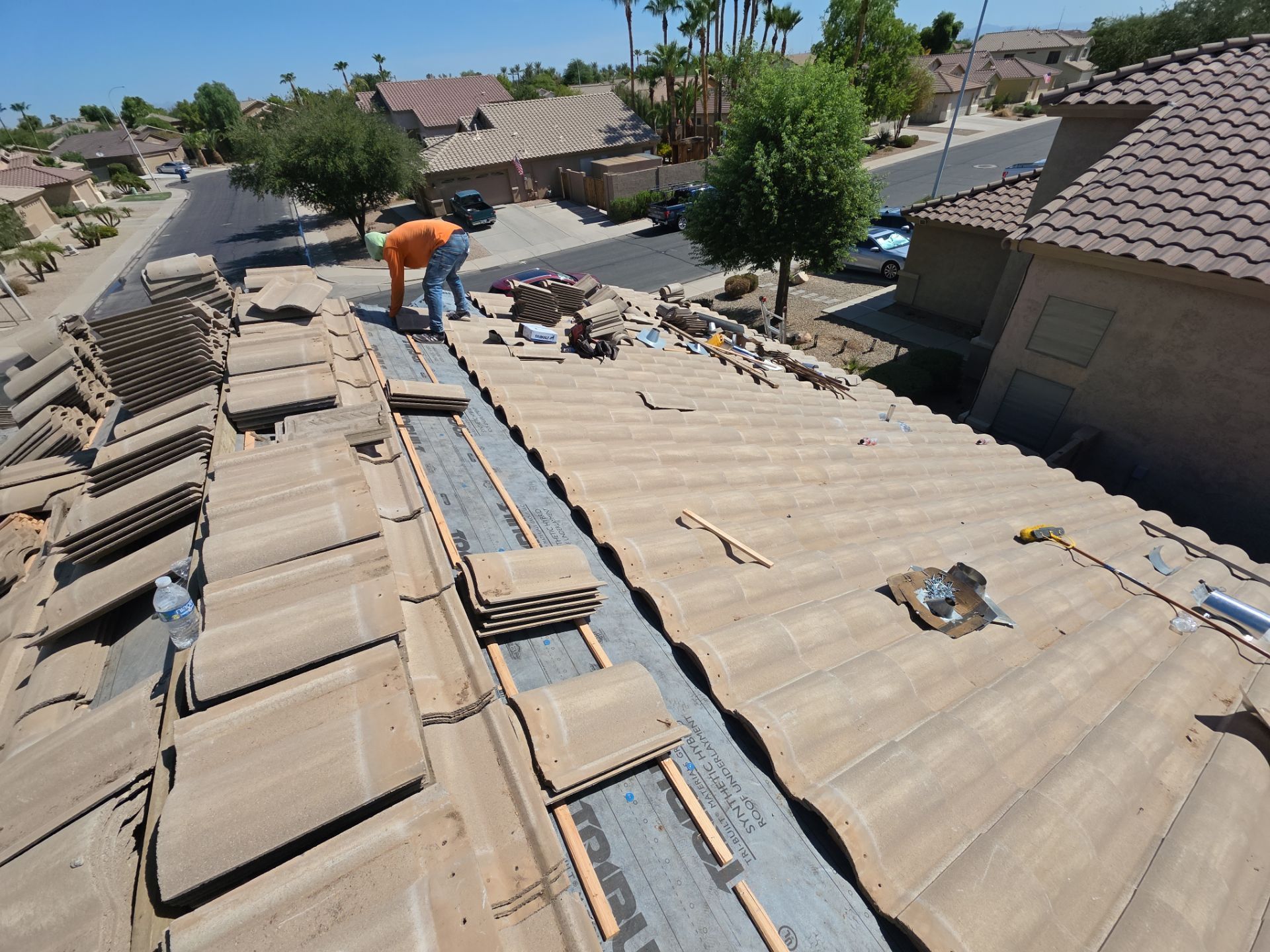 New tile reset for this beautiful home in Chandler by Weather-Tite Roofing