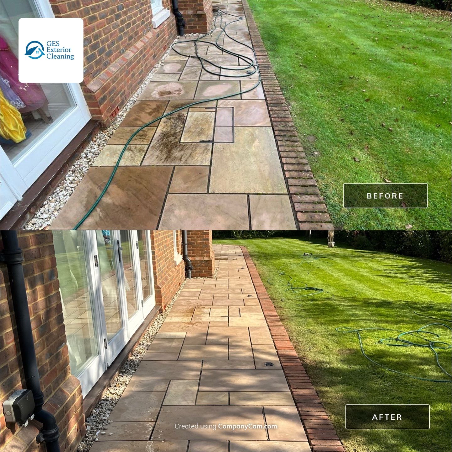 Roof Cleaning - Patio Cleaning - Stonework Cleaning using Honda 15lpm Low Pressure Washing Machine by Ges Exterior Cleaning ltd