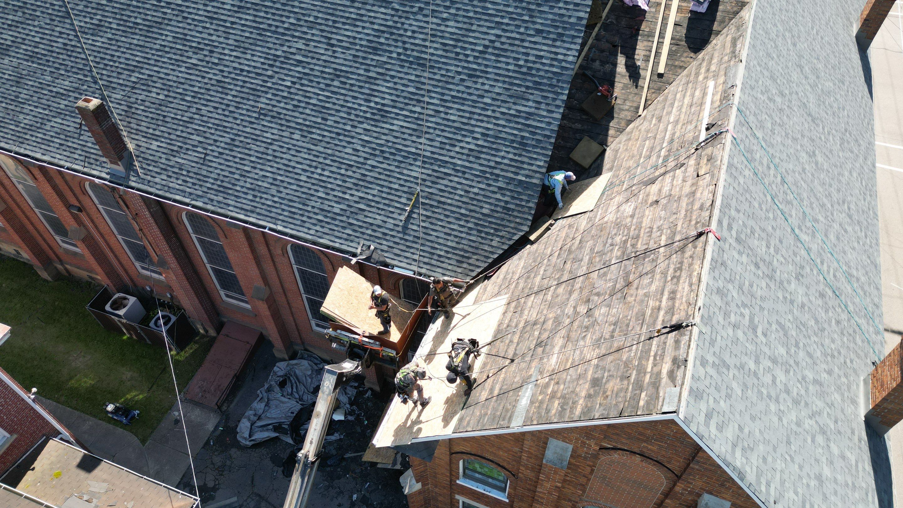 Commercial Roofing Installation using Duration Series Shingles - Estate Gray by RoofX 