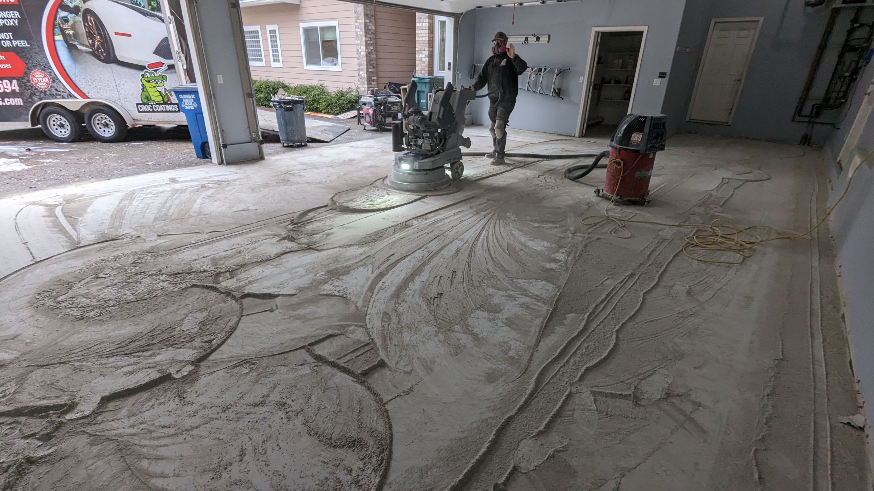 Garage Transformation using Slate Hybrid by Croc Coatings, LLC