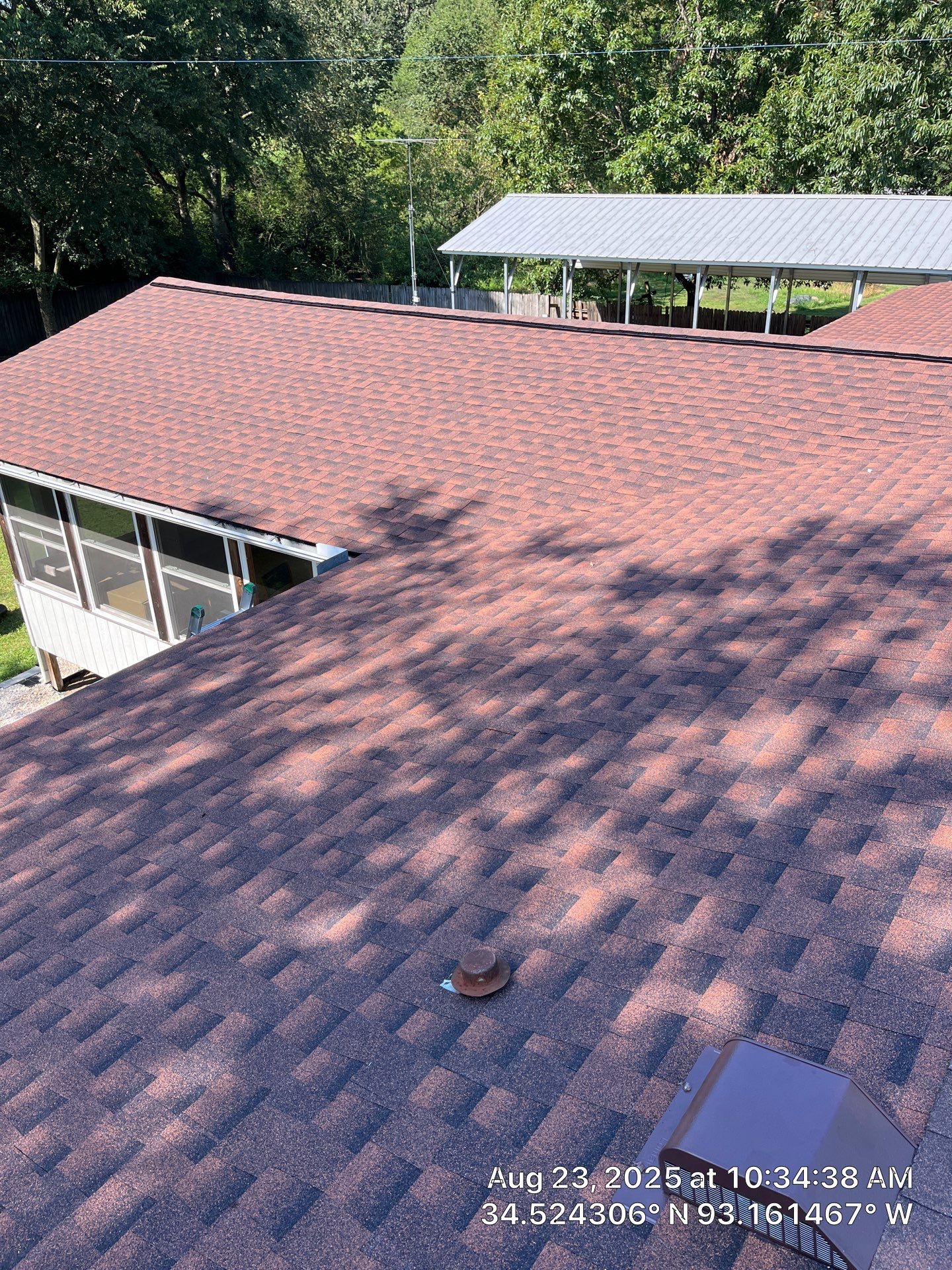GAF Timberline HDZ Roof Replacement and Decking Repair in Hot Springs by Temple Roofing and Exteriors