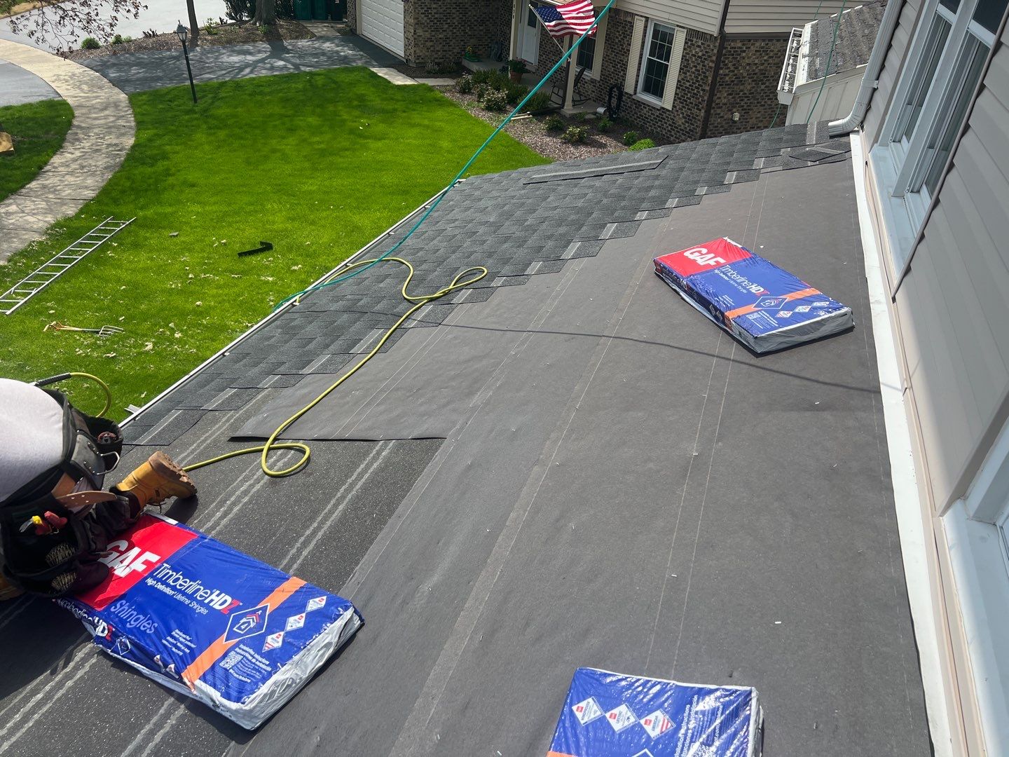 Residential Roofing Installation using GAF Timberline HDZ by Pro Home Services Inc
