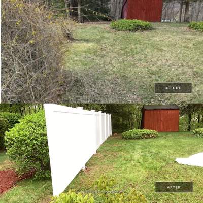New White Vinyl privacy fence 