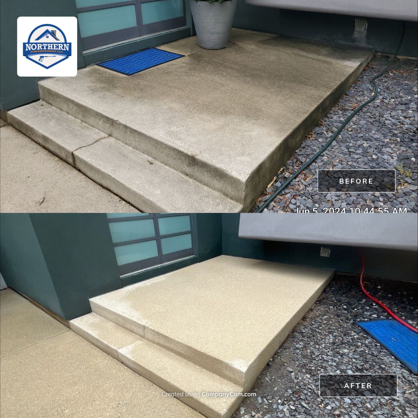 roof washing using Algaecide, soft wash soap by Northern Power Washing LLC.